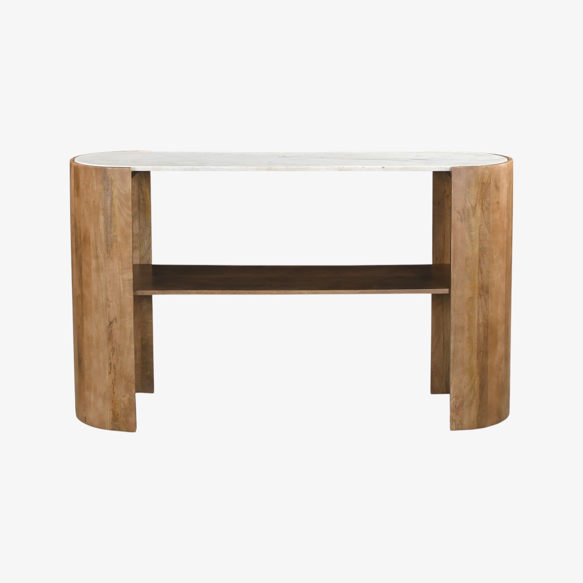 Consola de madera de mango y mármol Varsovia 135x40x80cm Clau&Chloe