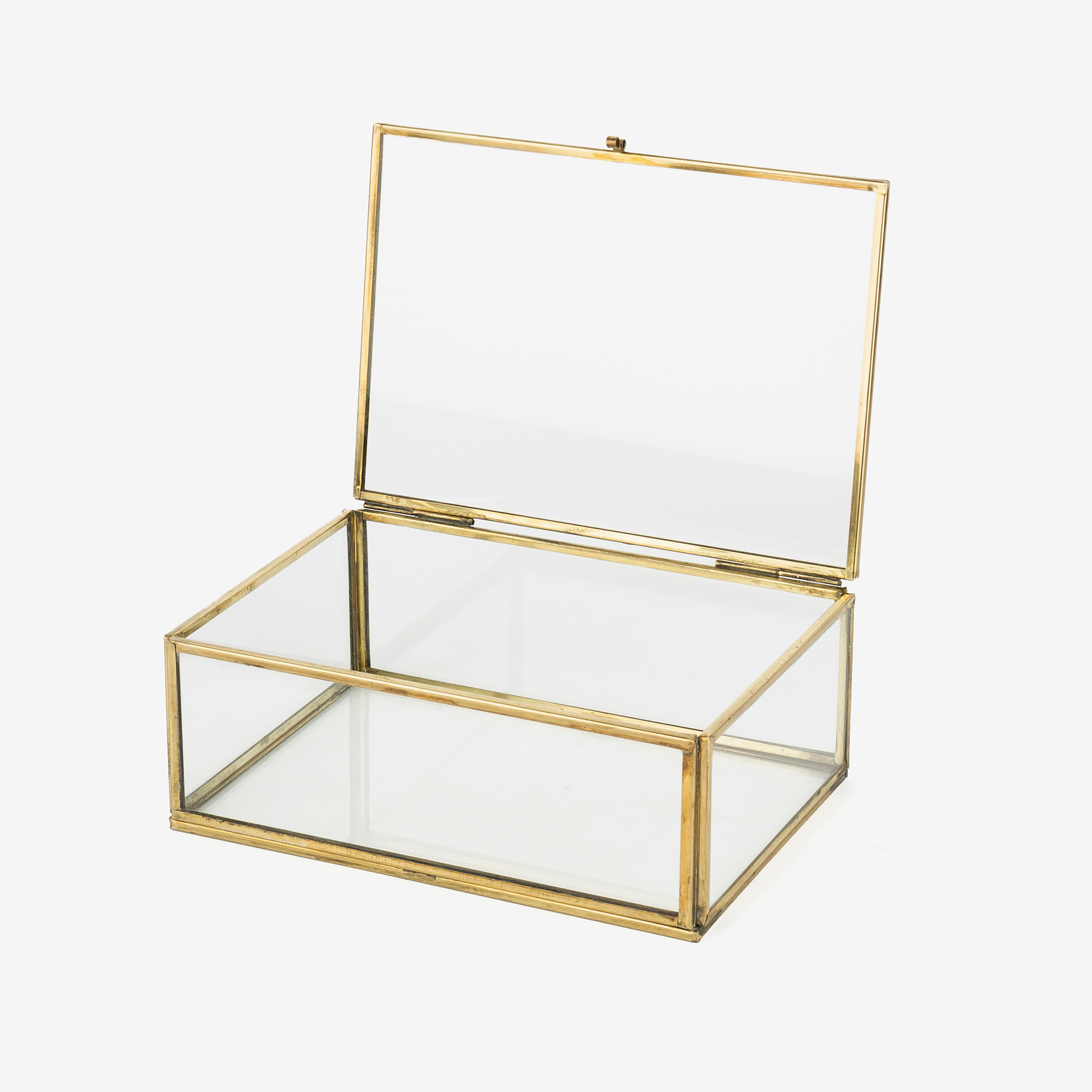 Joyero de cristal latón Antique 18x12,5x7cm