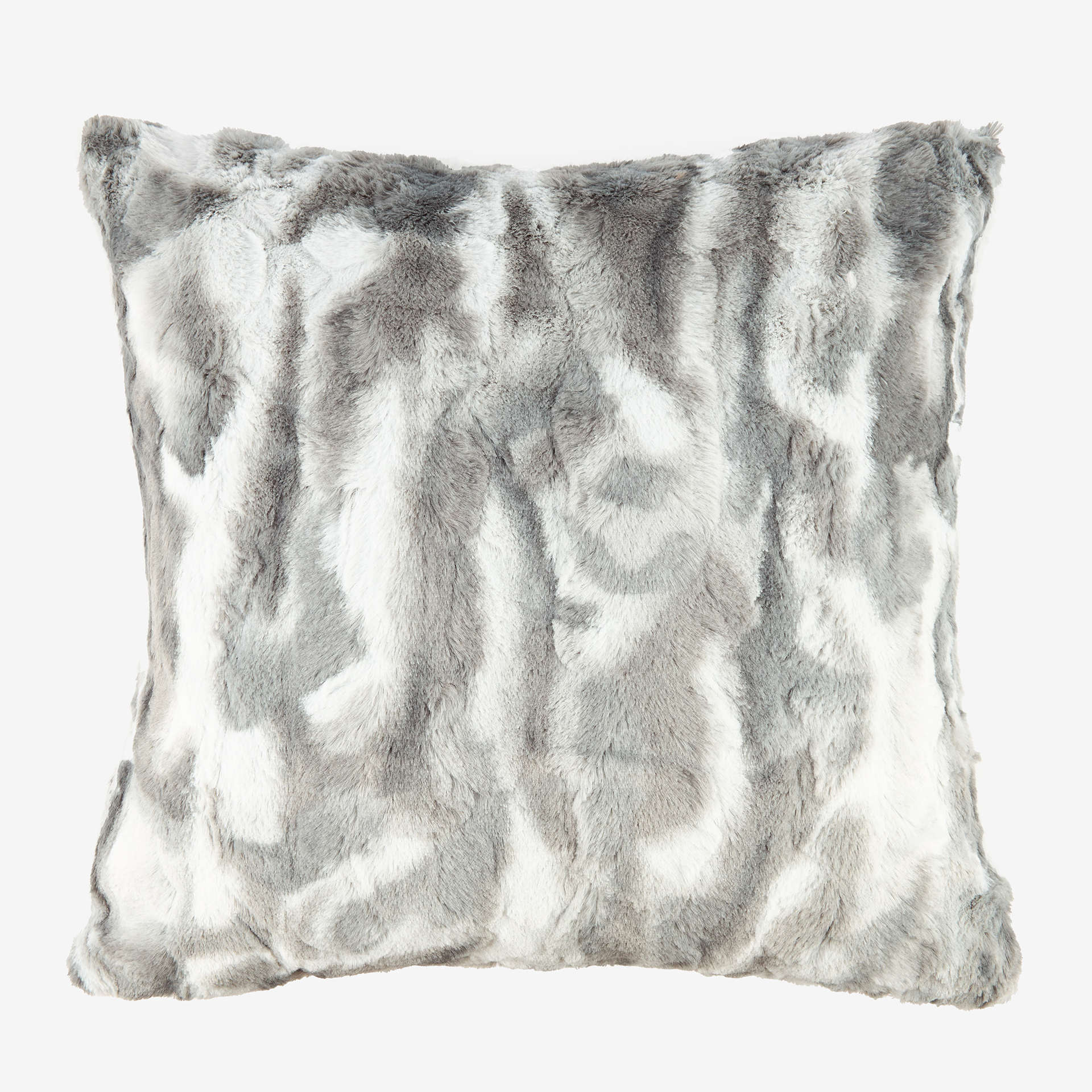 Funda de cojín de pelo gris 45x45cm