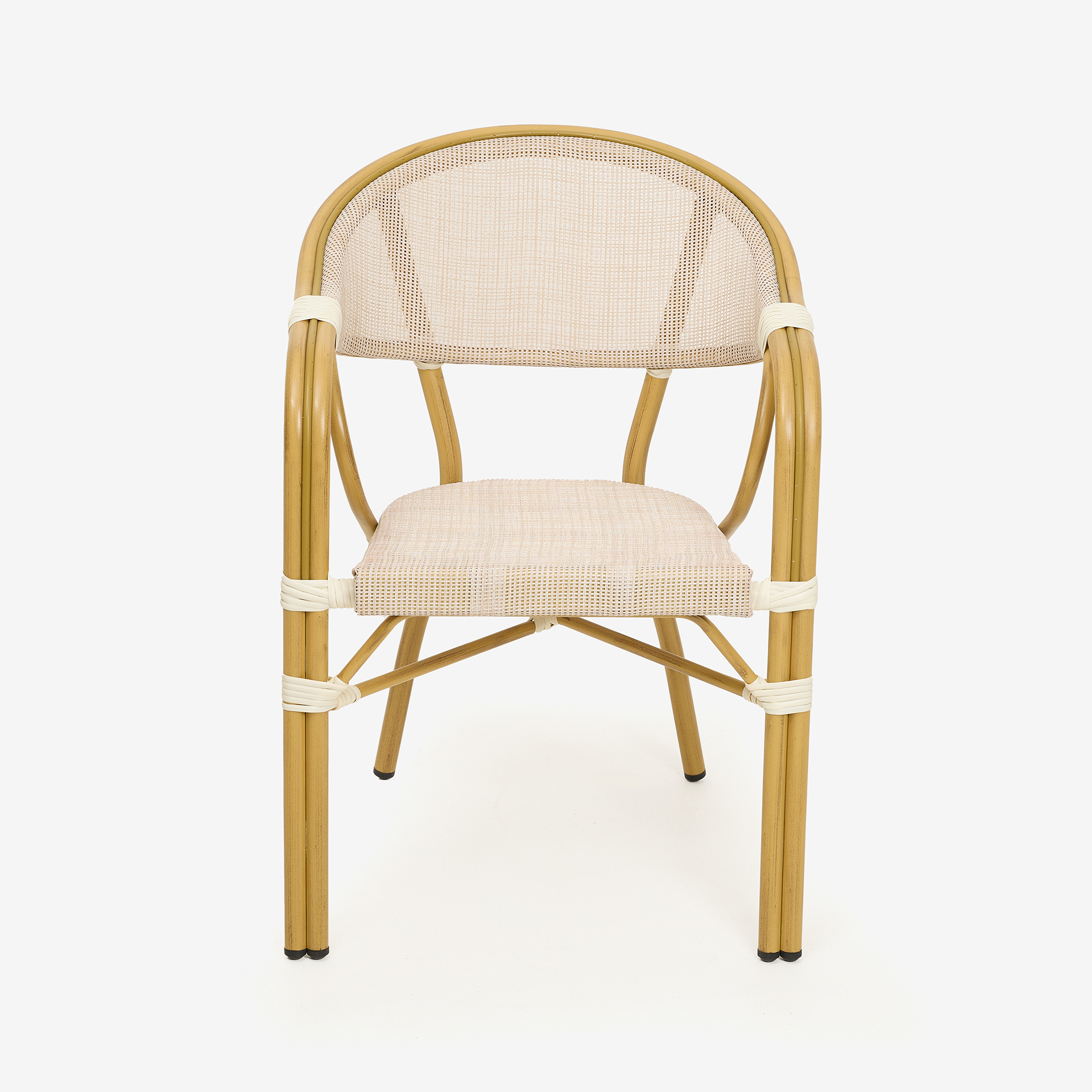 Silla de jardín bistro de textilene beige French 56x60x82cm