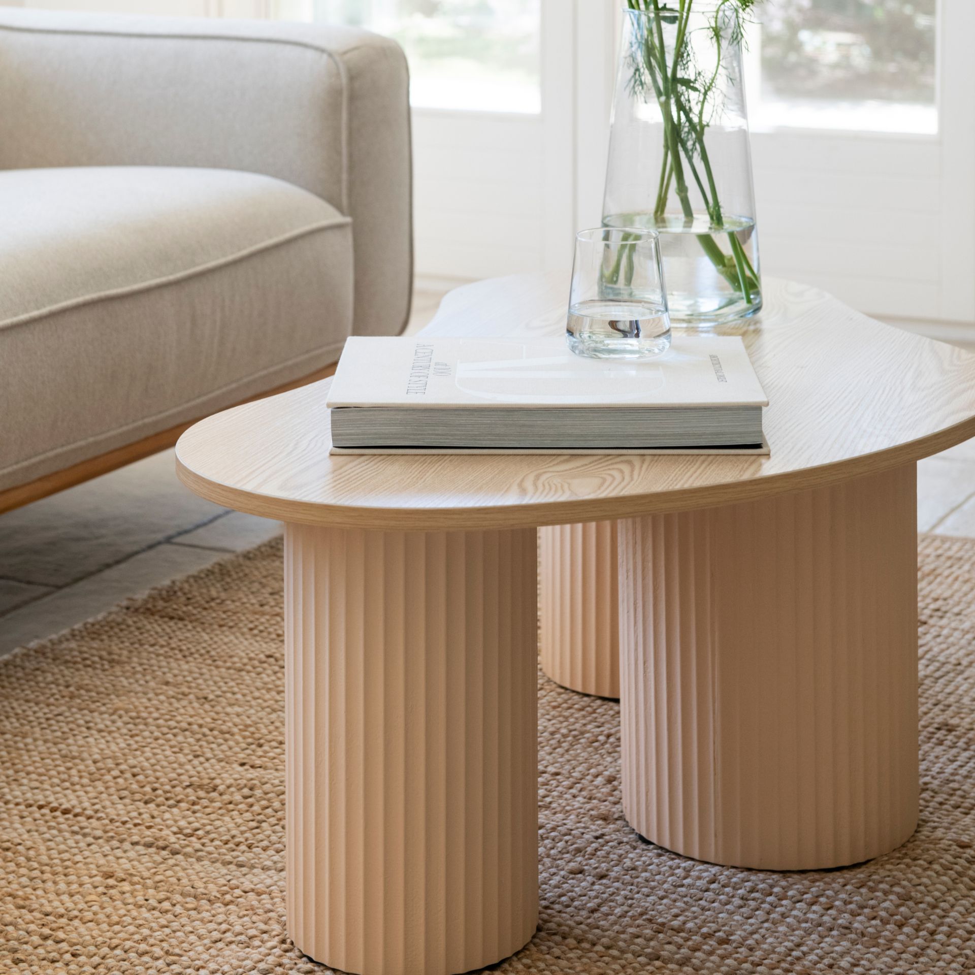 Mesa de centro de madera paulownia 100x60x38cm