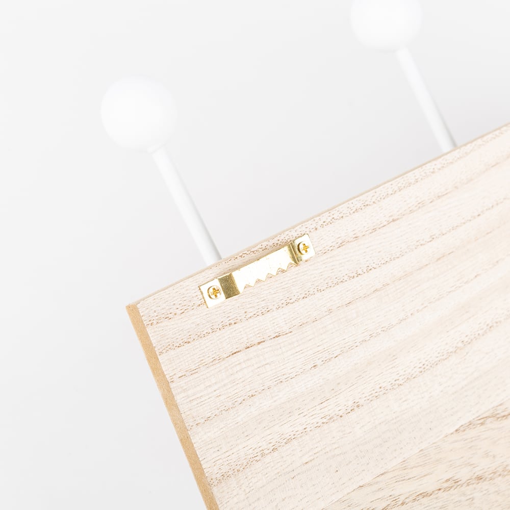 Perchero de pared de 3 ganchos de madera 34x8cm