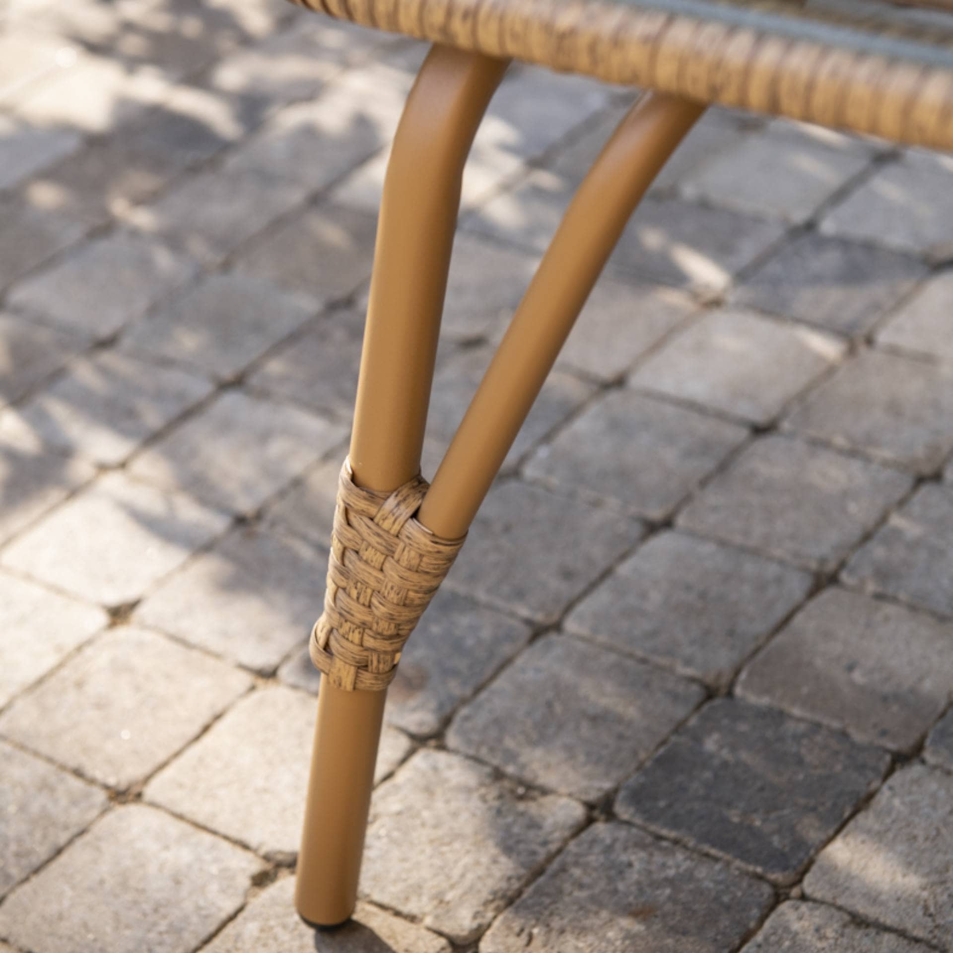 Set de jard&iacute;n 4 piezas rat&aacute;n sint&eacute;tico Creta