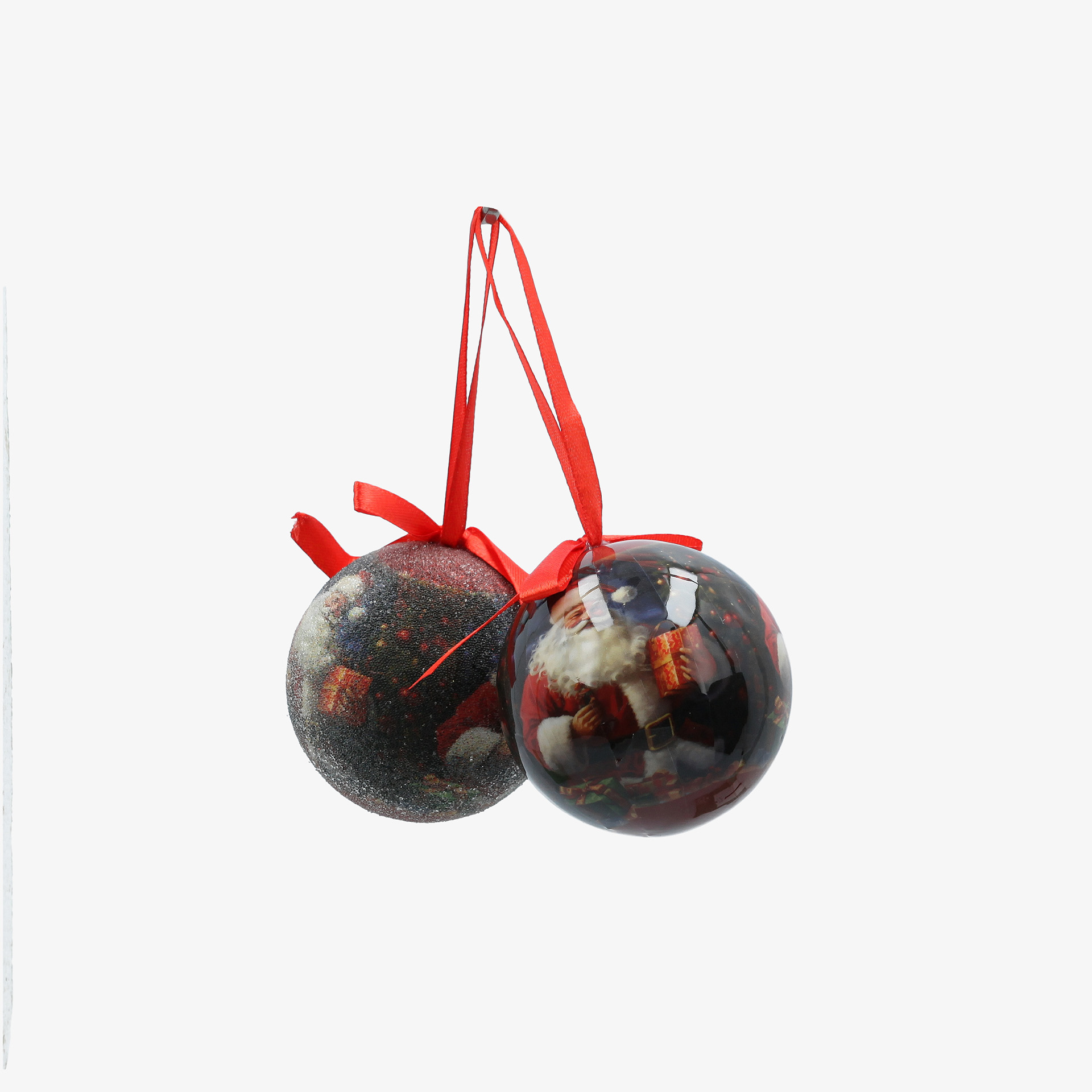 Set de 14 bolas de Navidad de Pap&aacute; Noel con regalos &Oslash;7,5cm