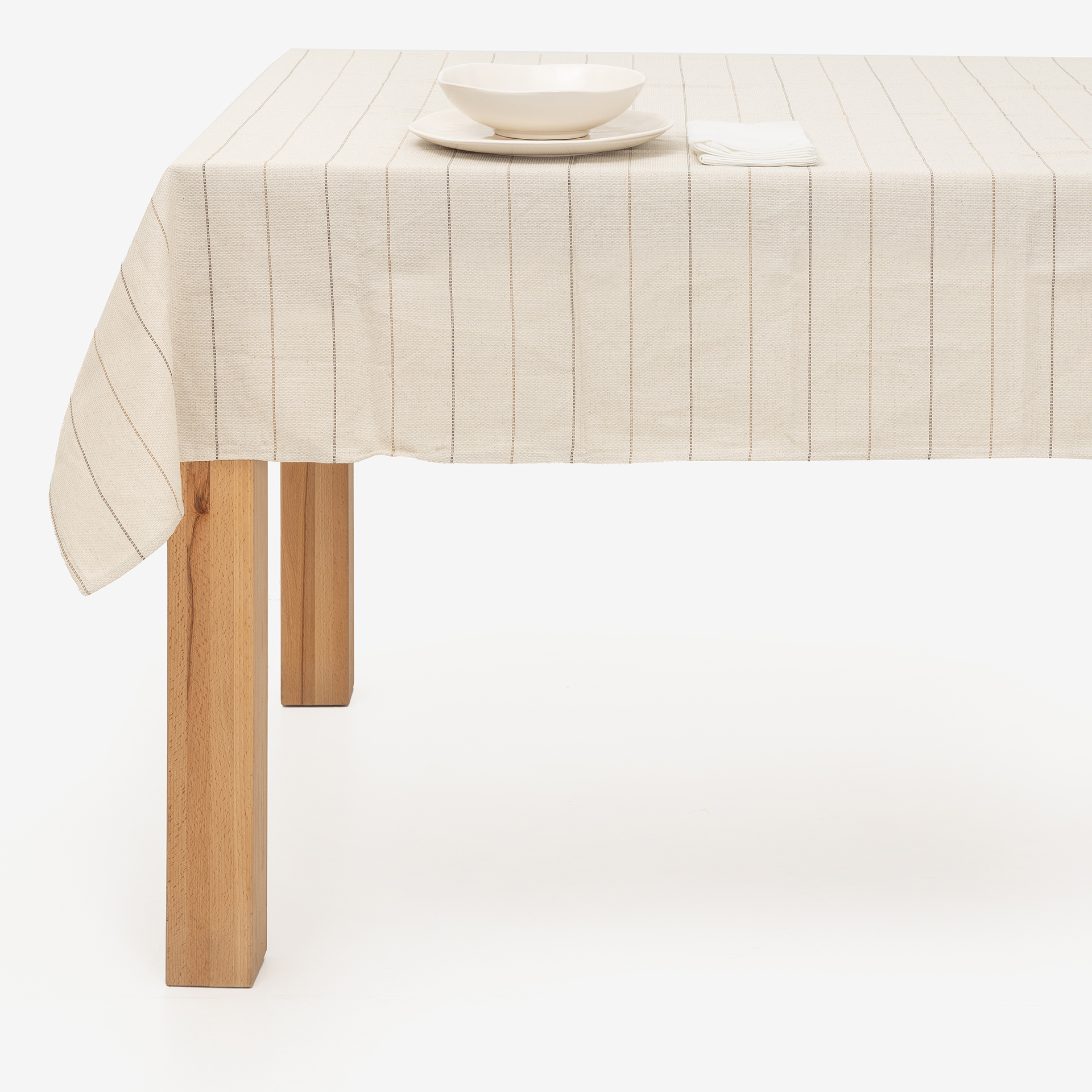 Mantel de algodón reciclado con rayas Rústico 140x250cm