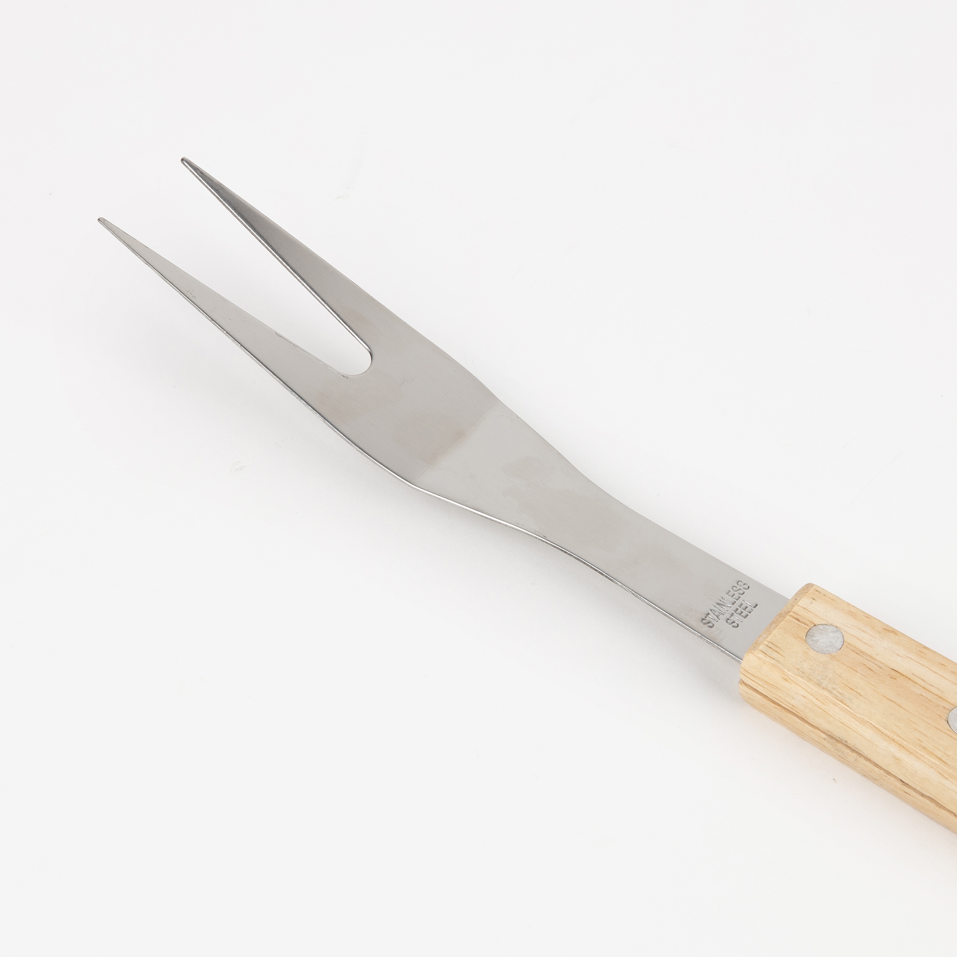 Conjunto de tres utensilios para barbacoa de acero inoxidable