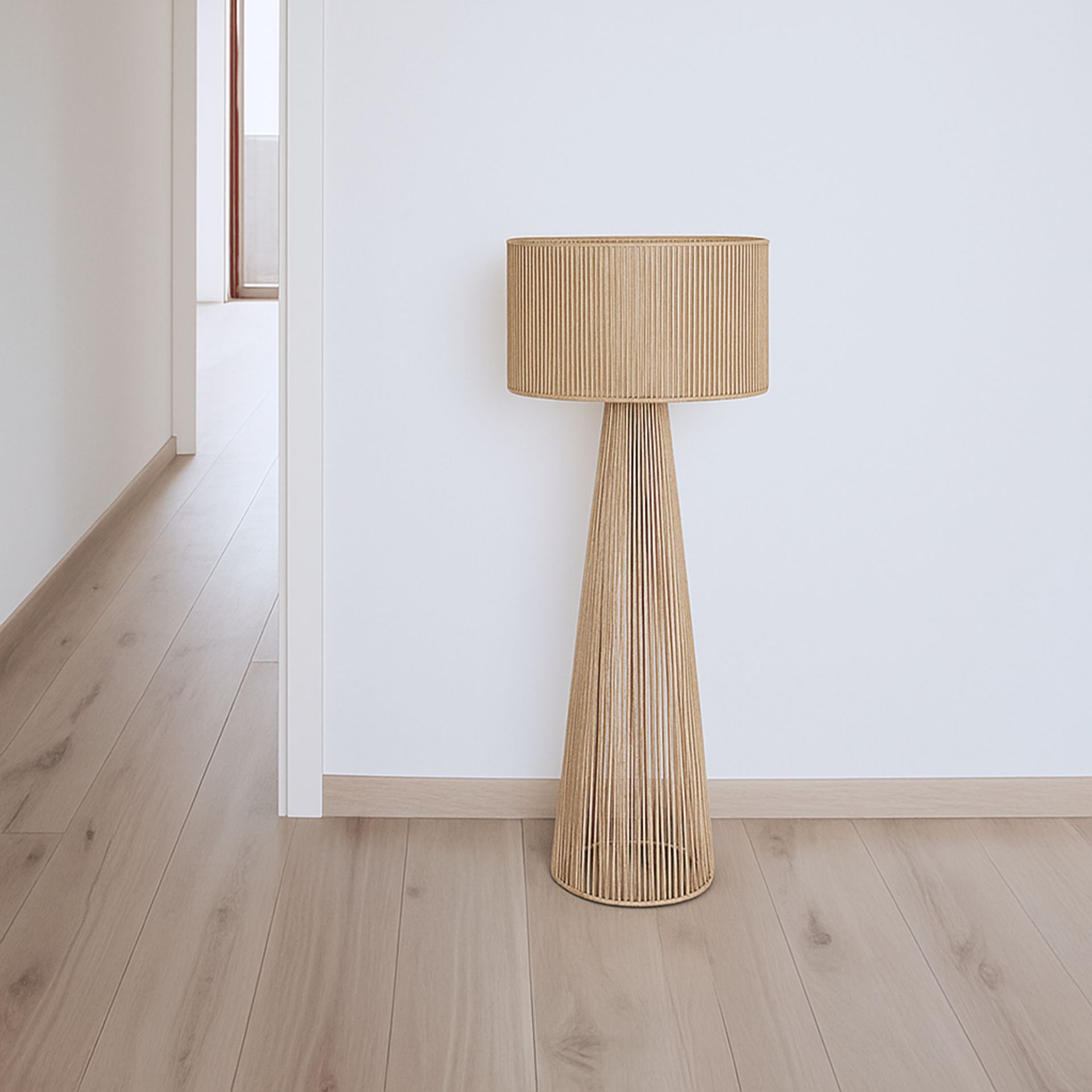 L&aacute;mpara de pie de cuerda y metal Taya &Oslash;38x97cm