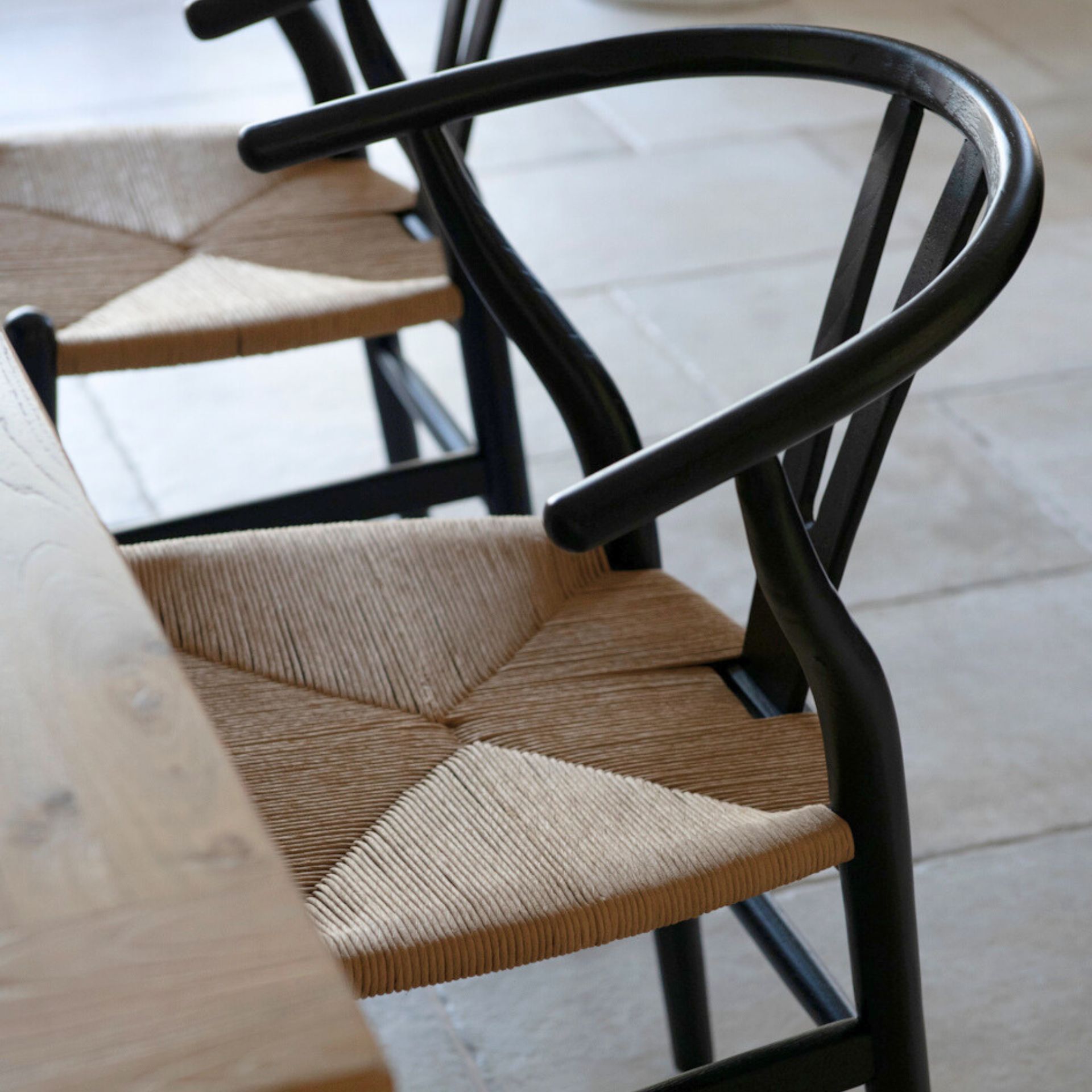 Silla de comedor de madera negra Irma 49x42x78cm Clau&Chloe