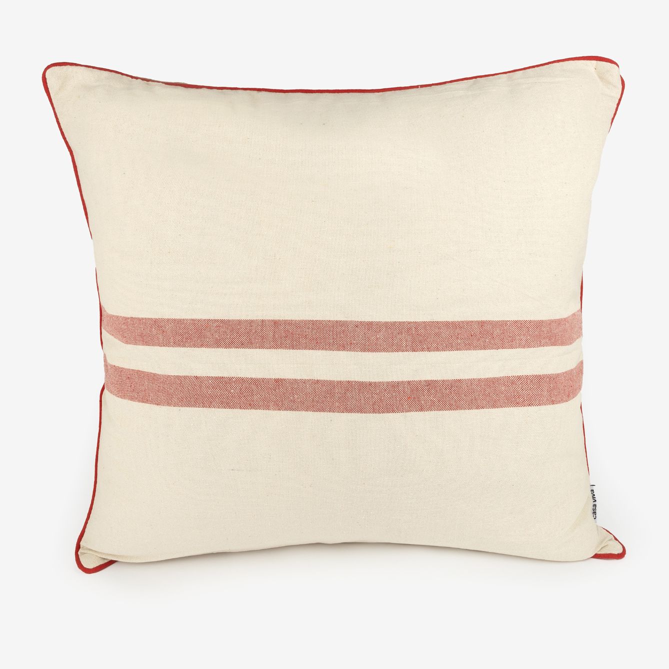 Funda de cojín de algodón con rayas rojas Niza 60x60cm