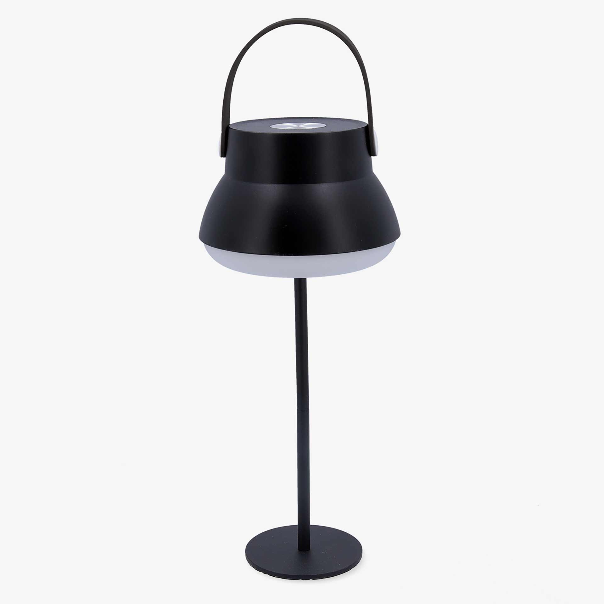 Lampara de mesa de metal negra 2 en 1 usb Nora