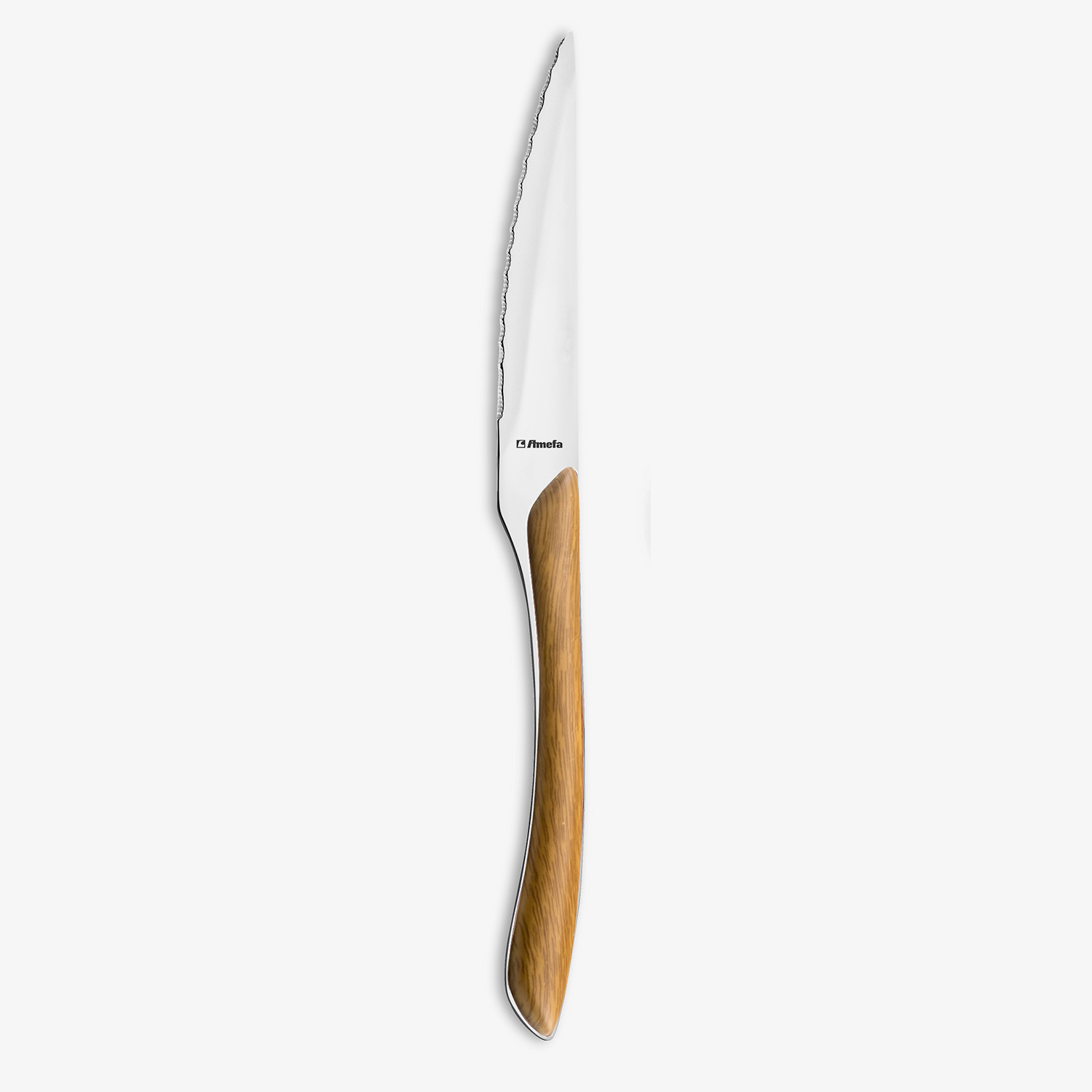 Cuchillo de mesa de acero in&oacute;xidable efecto madera Savia