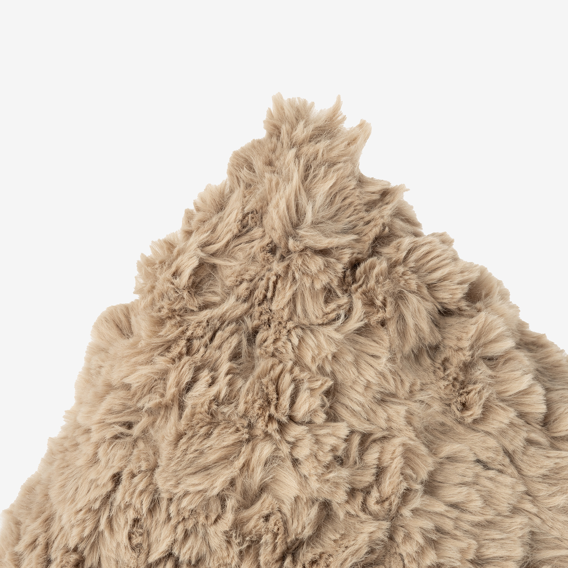 Funda de cojín de pelo beige 45x45cm