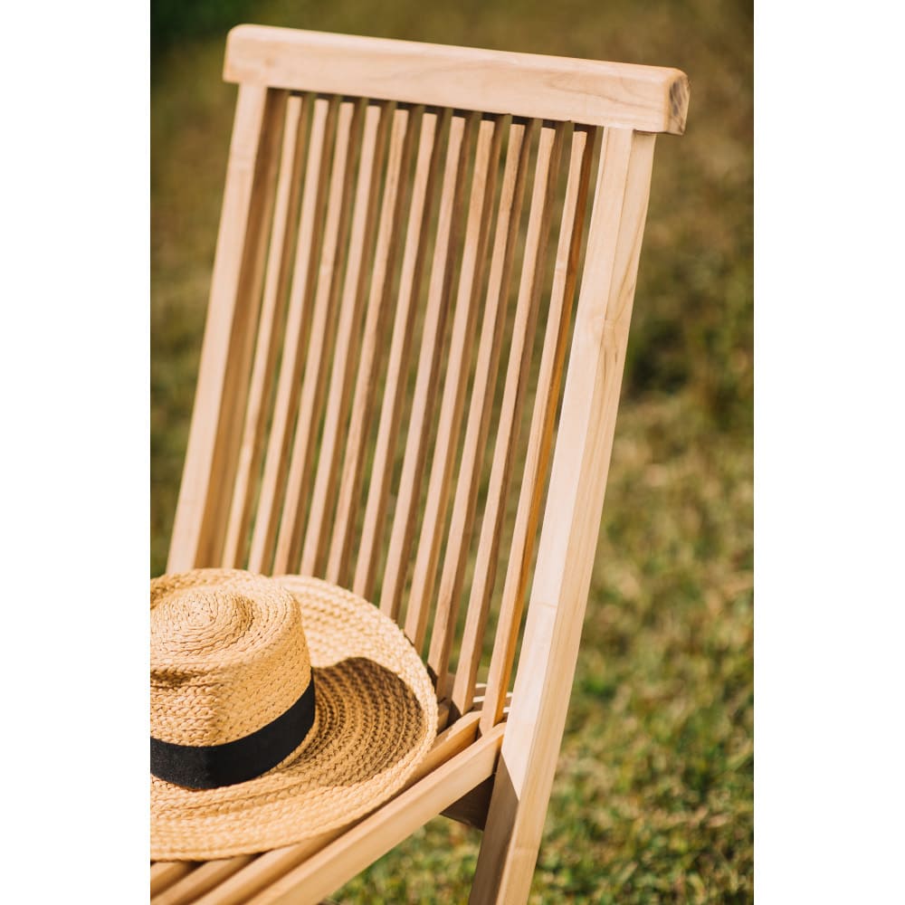 Silla de jardín plegable de madera de teca Azores 47x43cm