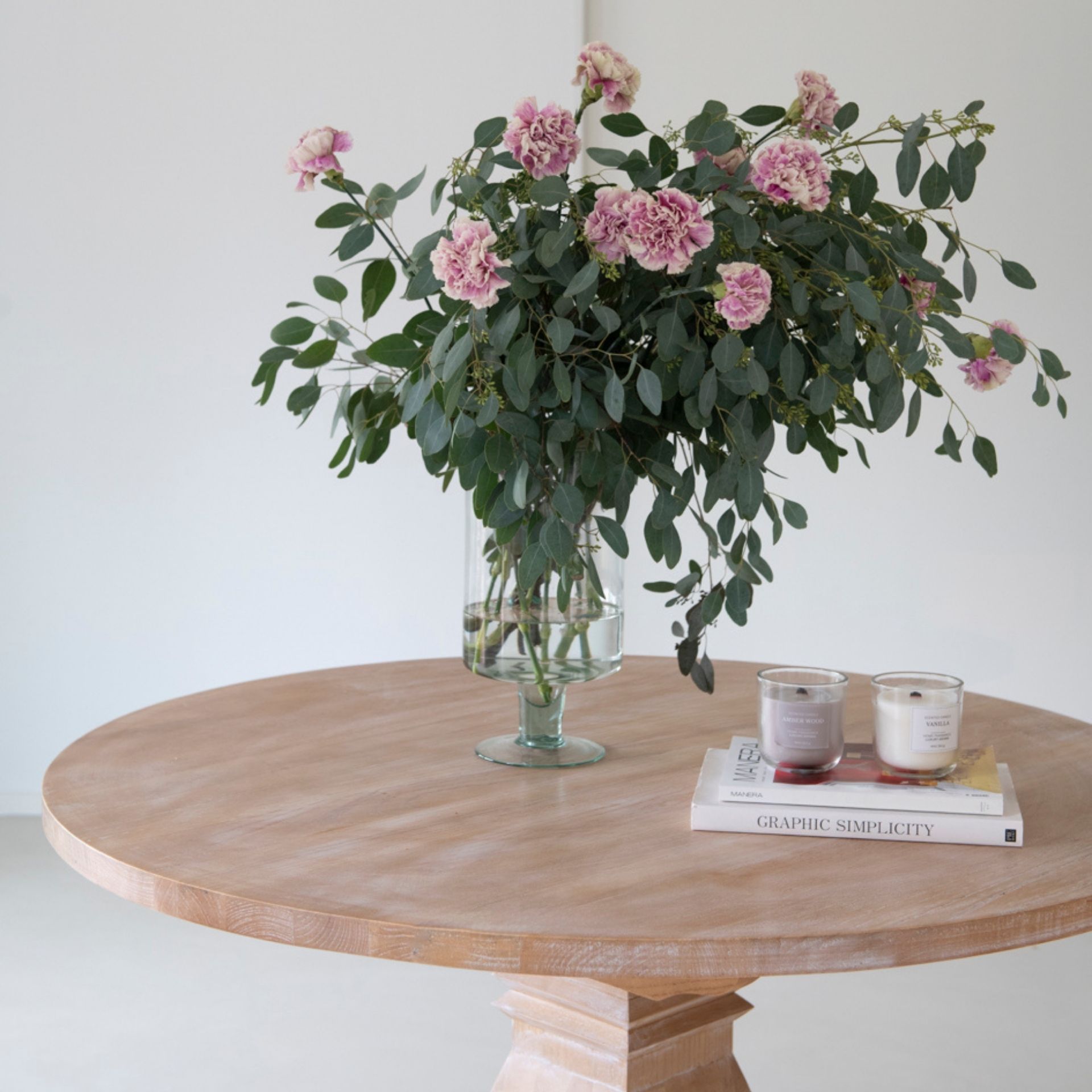 Jarrón con pie de cristal reciclado Ø18x35cm