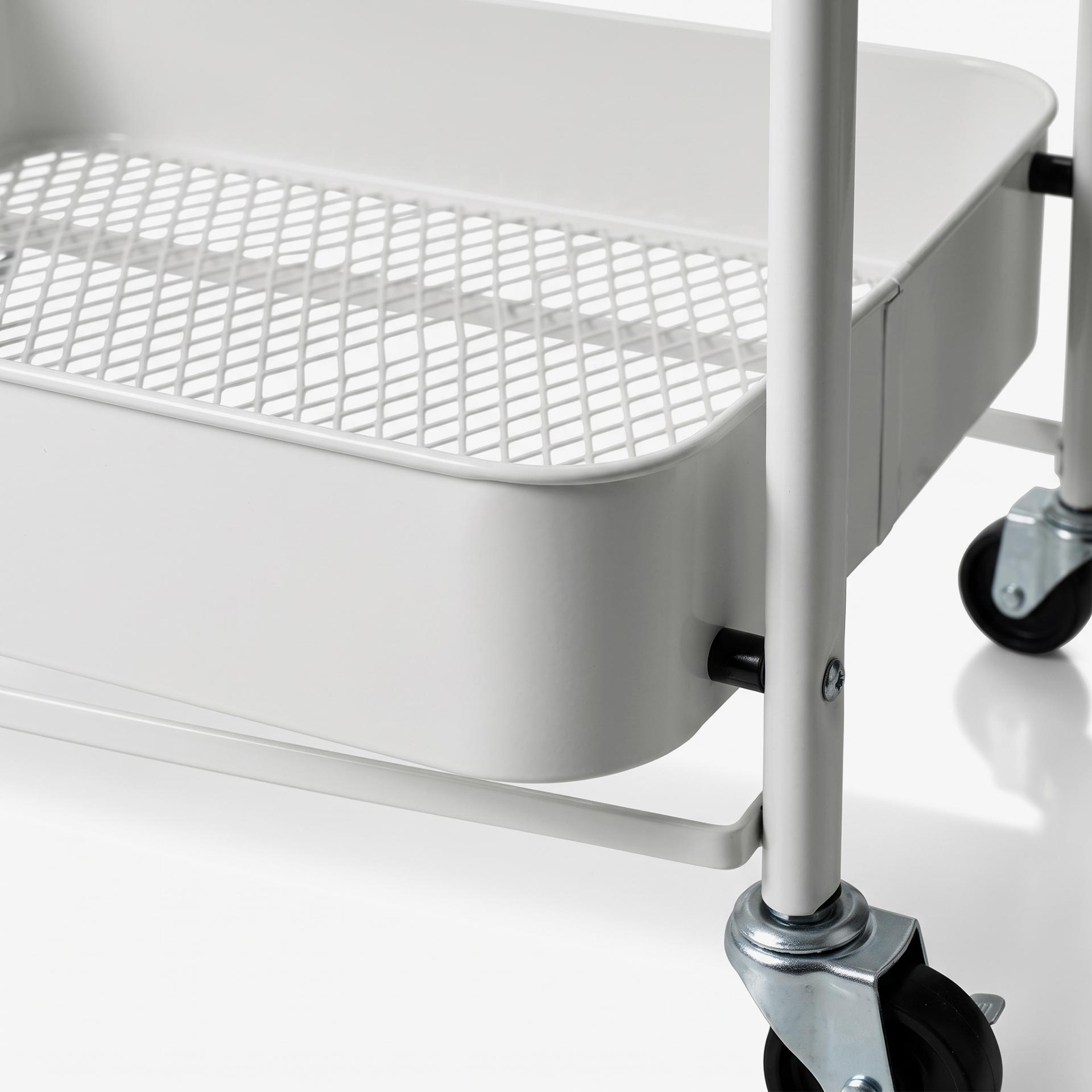 Carro de cocina plegable blanco de hierro Ares 77cm