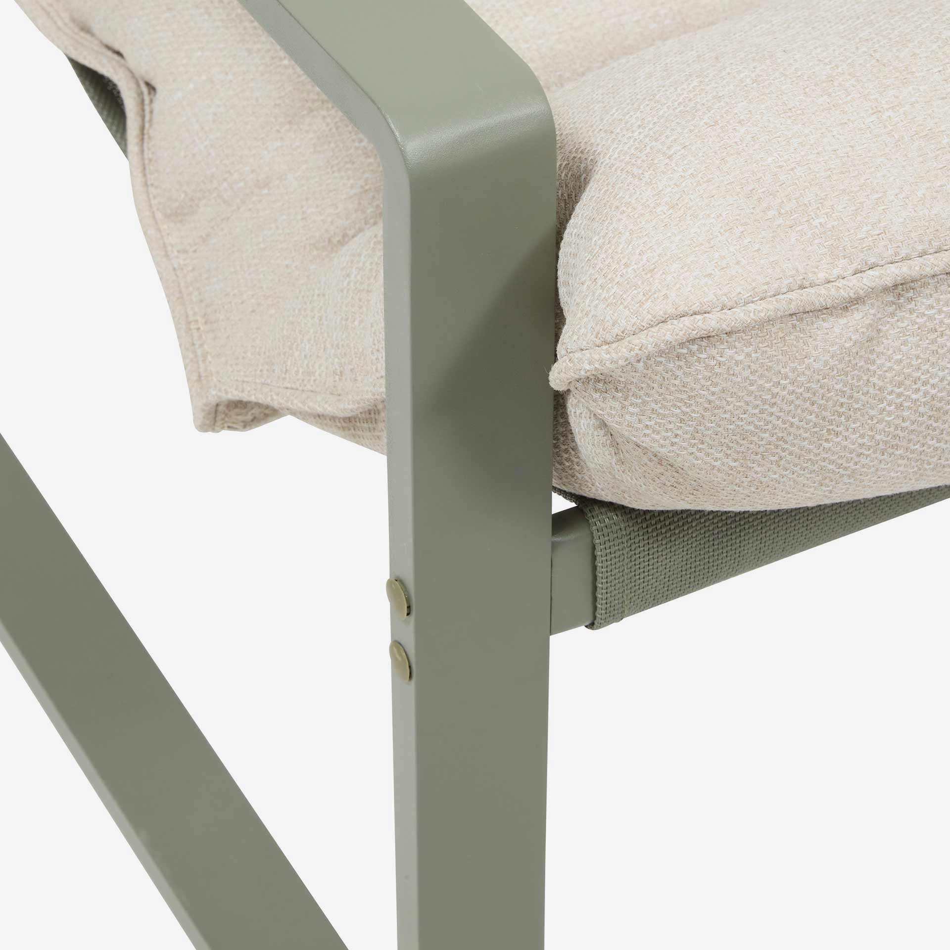 Sillon reclinable de jard&iacute;n de aluminio verde Lambor 151x69x73cm