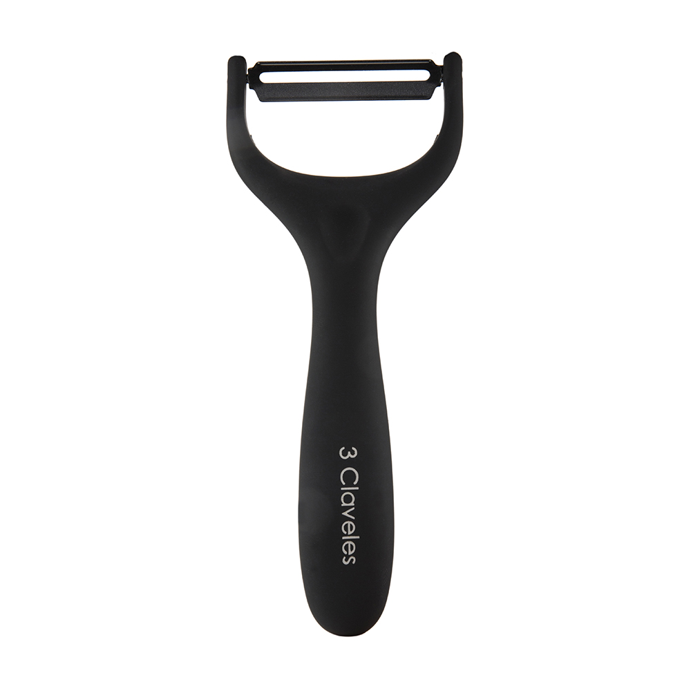 Pelador negro de acero inoxidable Soft Touch 15cm 3 Claveles