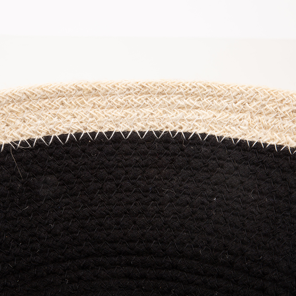 Cesta de yute blano y negro Angul &Oslash;27x11cm