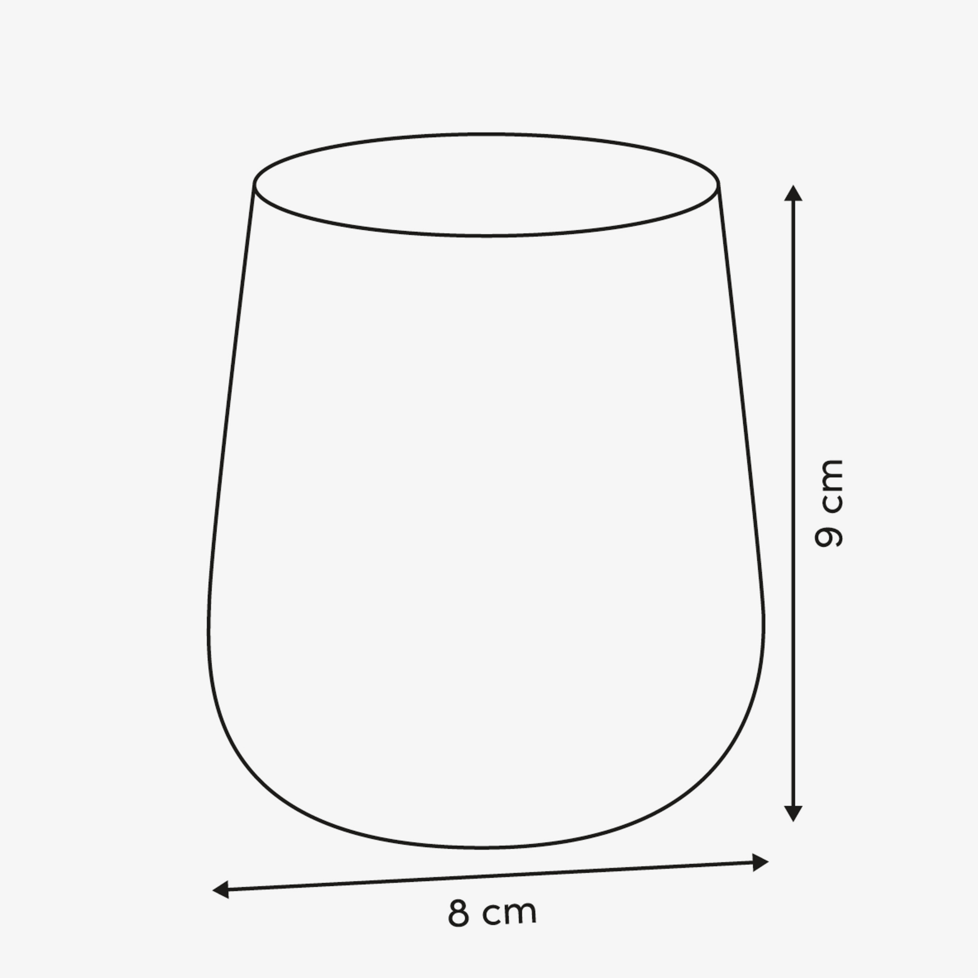 Vaso para cepillos Doria de vidrio marr&oacute;n &Oslash;8x9cm