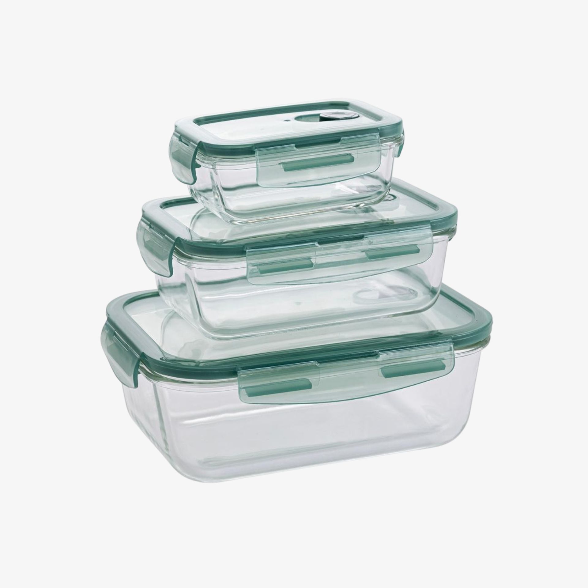 Set de 3 tapers de vidrio herméticos rectangulares 180/80/33cl