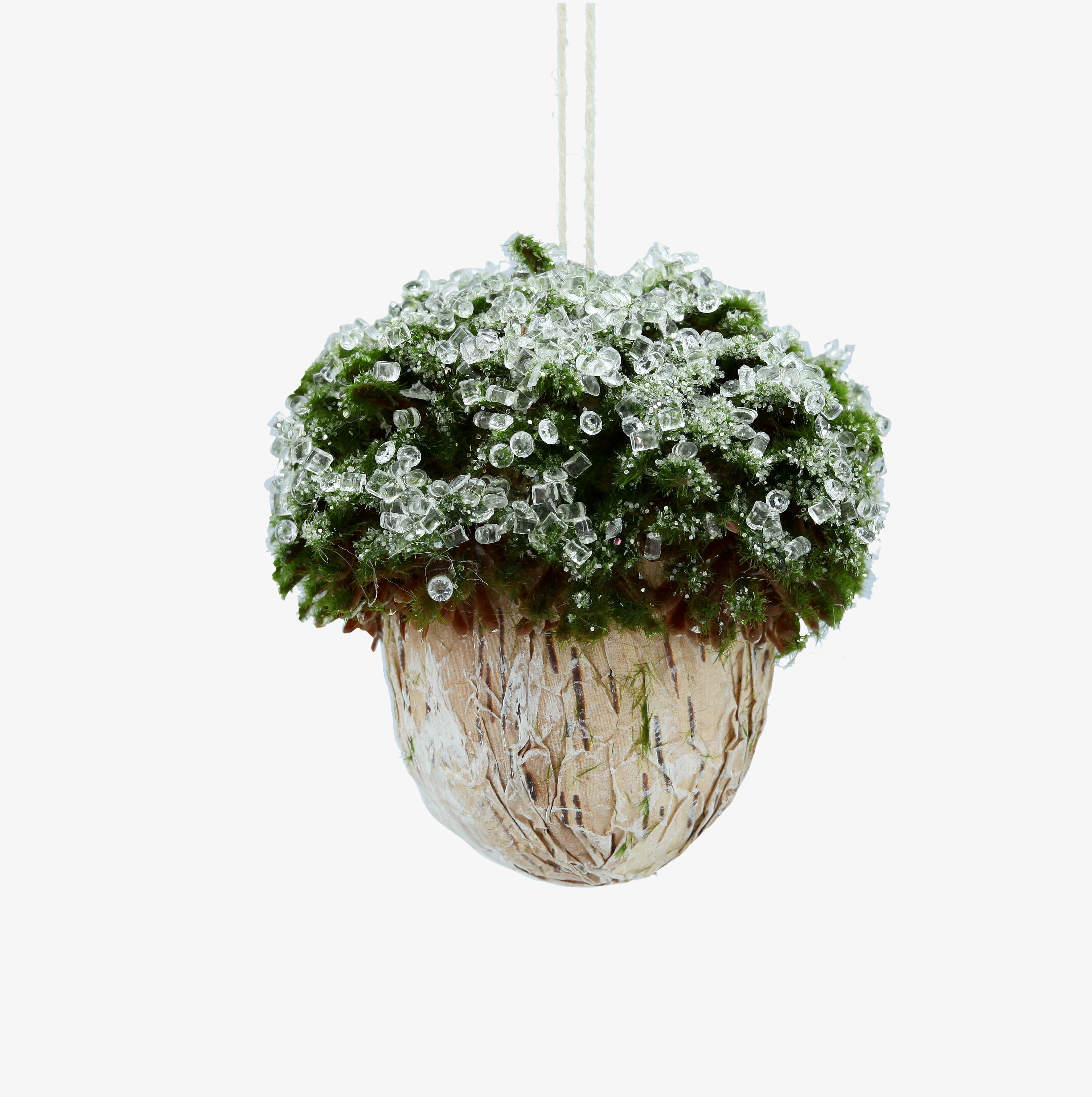 Bola de Navidad de bellota efecto musgo 10cm