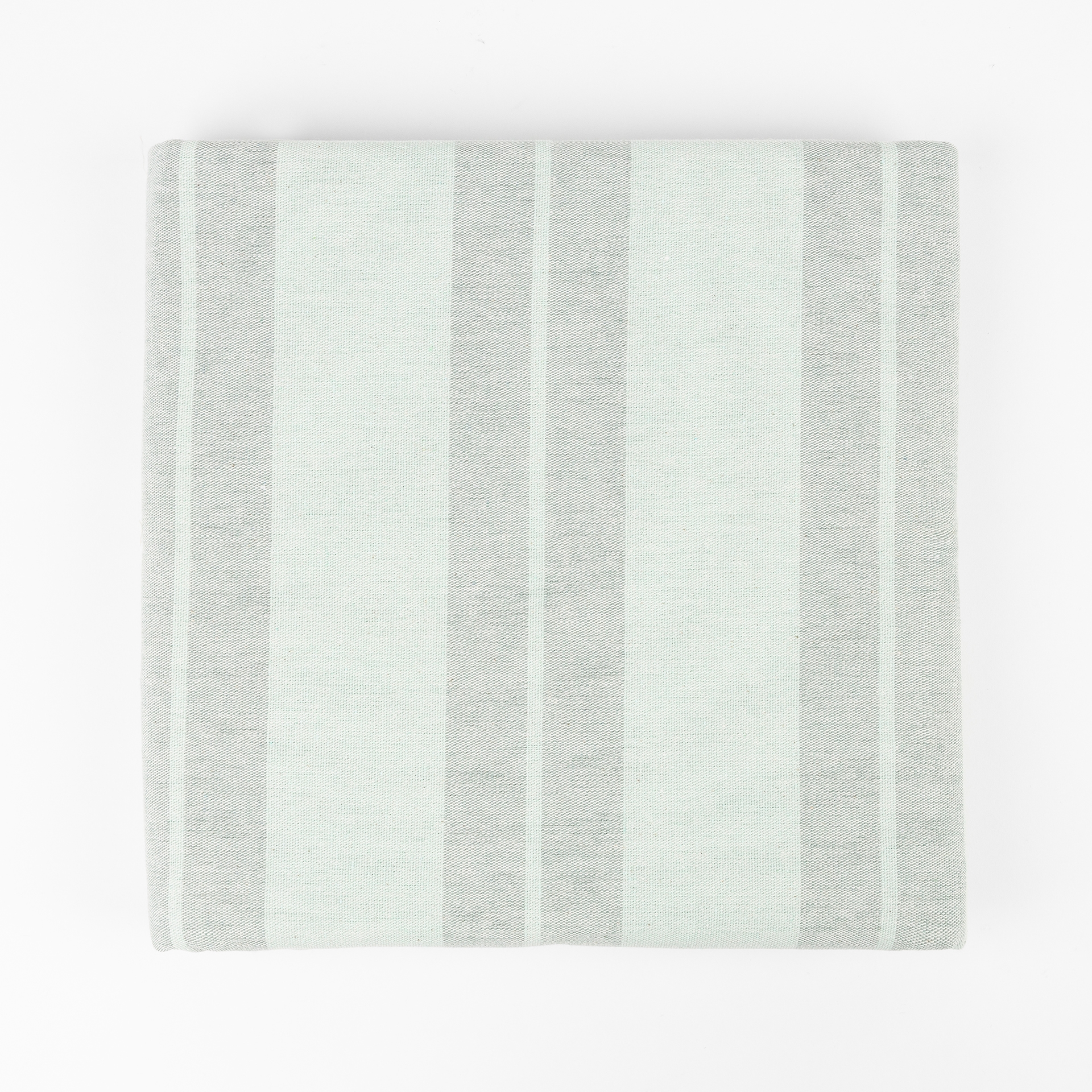 Mantel de algod&oacute;n reciclado rayas verde 140x200cm