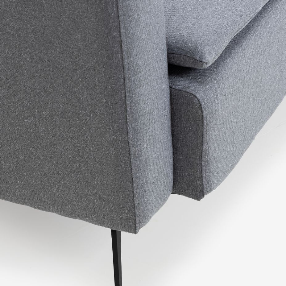 Sofá de 3 plazas gris Milka 201x81cm