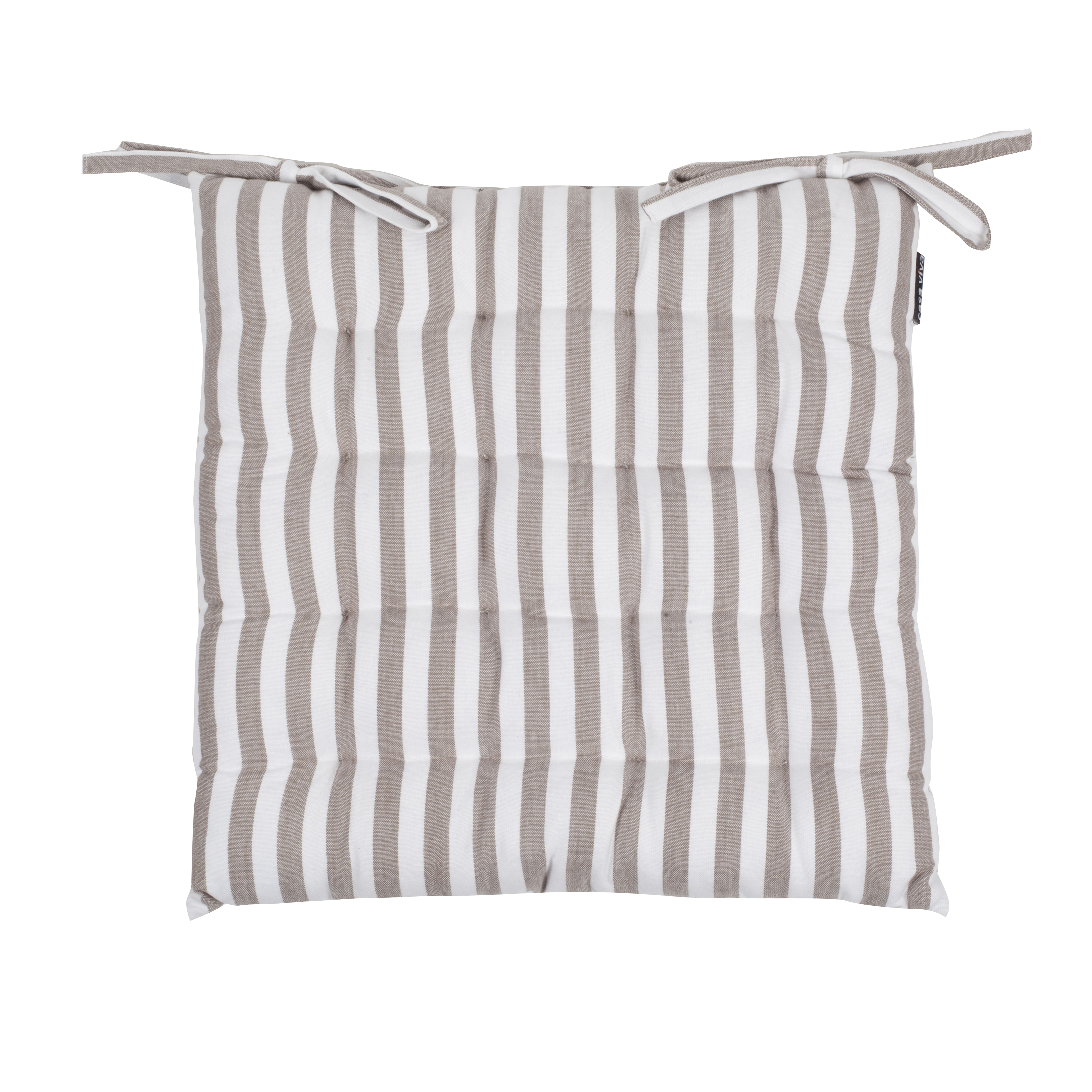 Coj&iacute;n para silla rayas beige 40x40cm