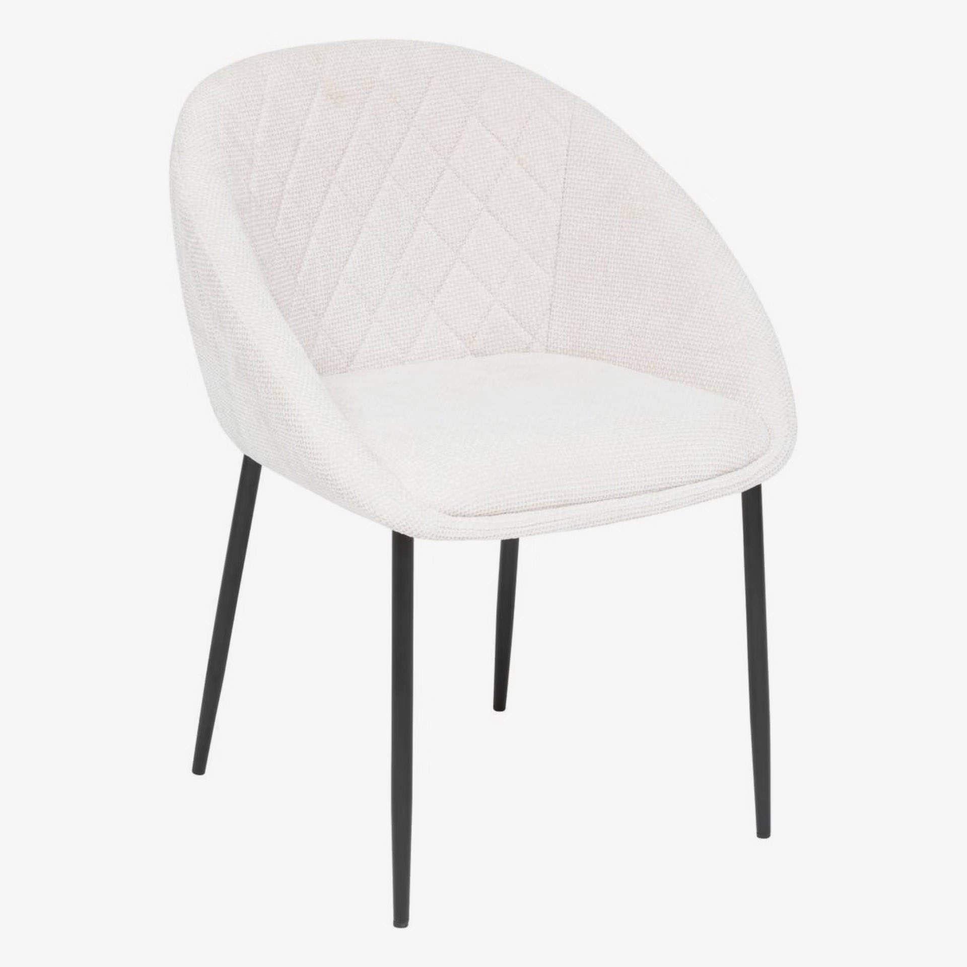 Silla de comedor beige de chenilla Ravel 