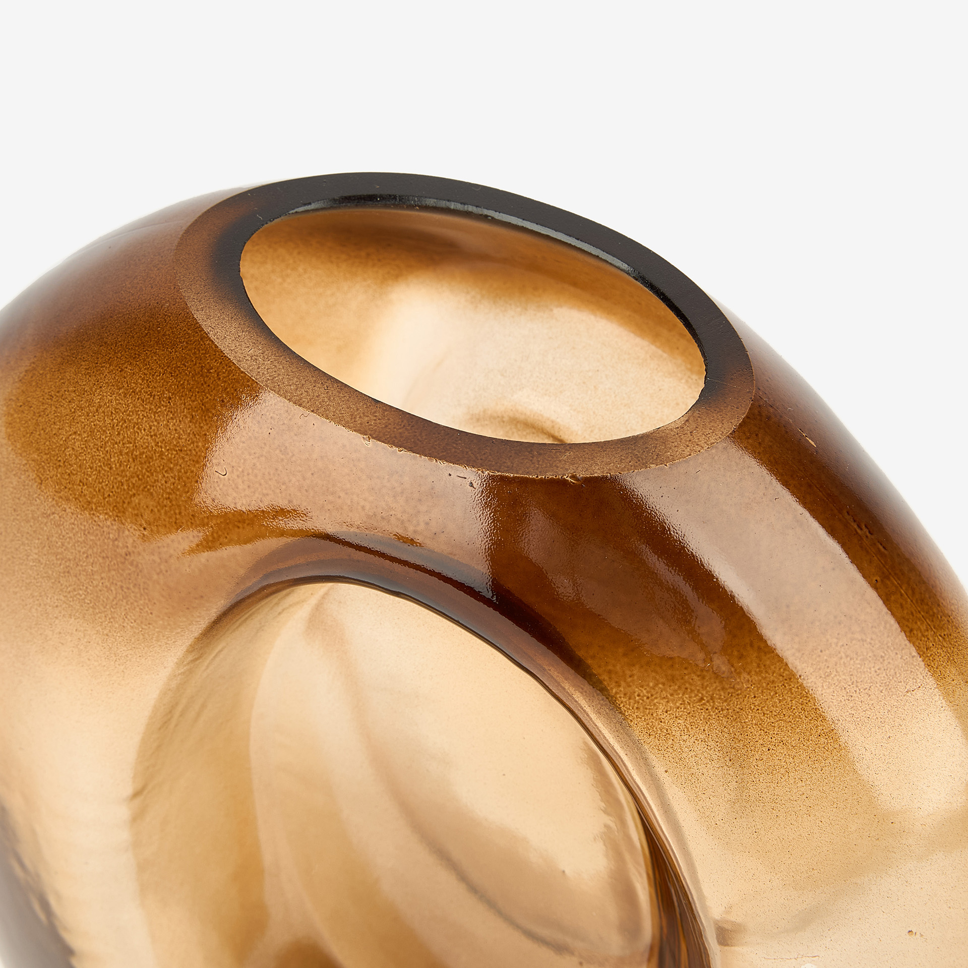 Jarrón de cristal ámbar 16x8x18cm