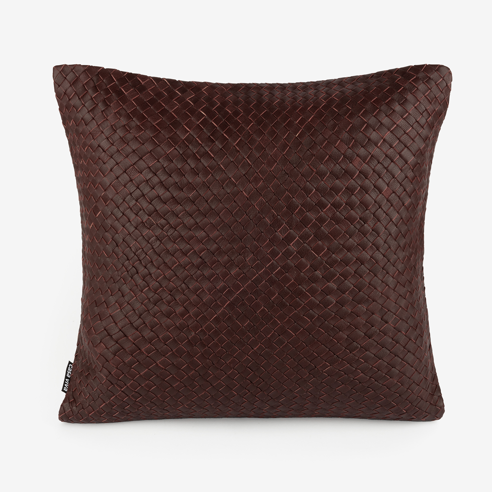 Funda de cojín de piel velvet granate Nappa 45x45cm