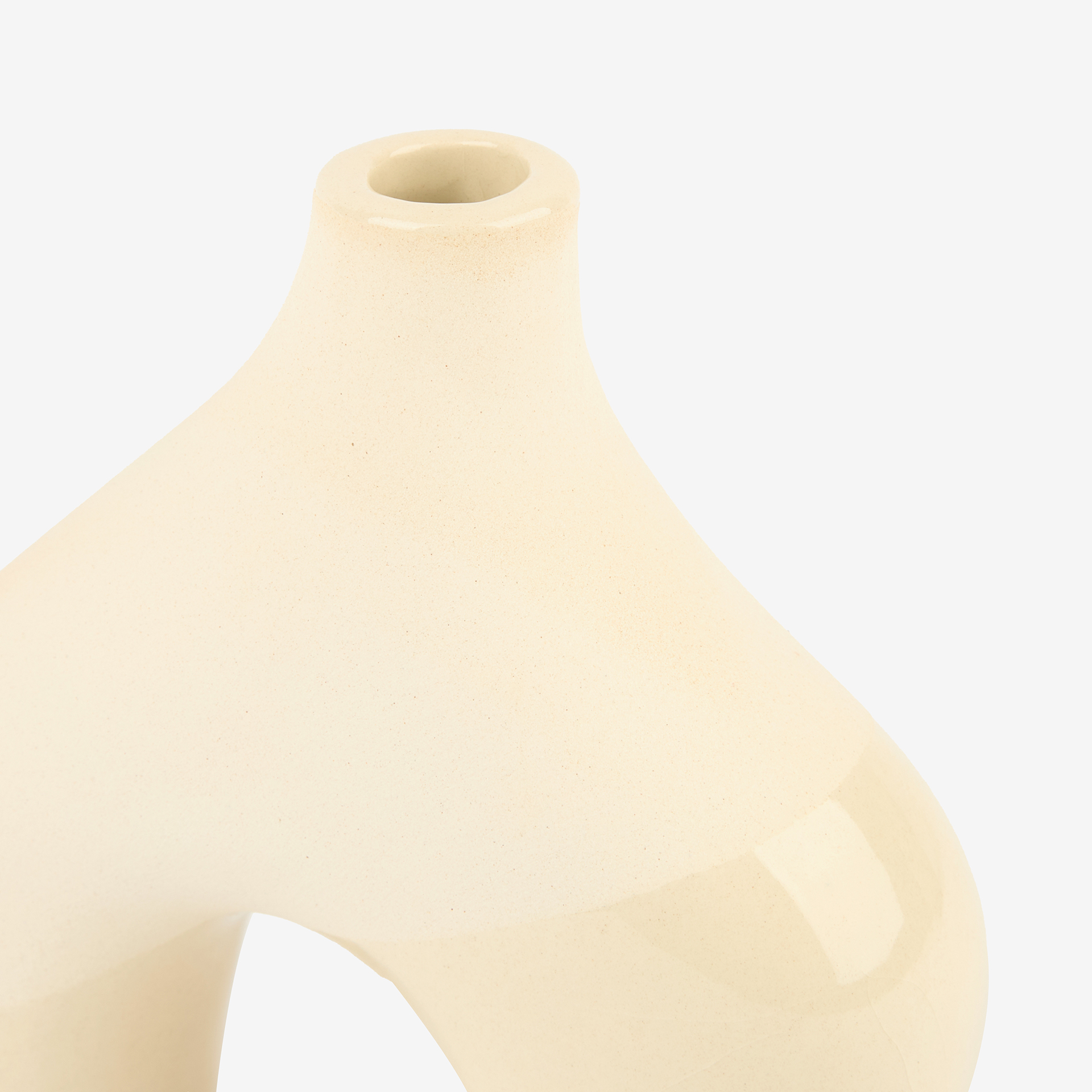 Candelabro de cerámica beige Capiro 15x15x6cm