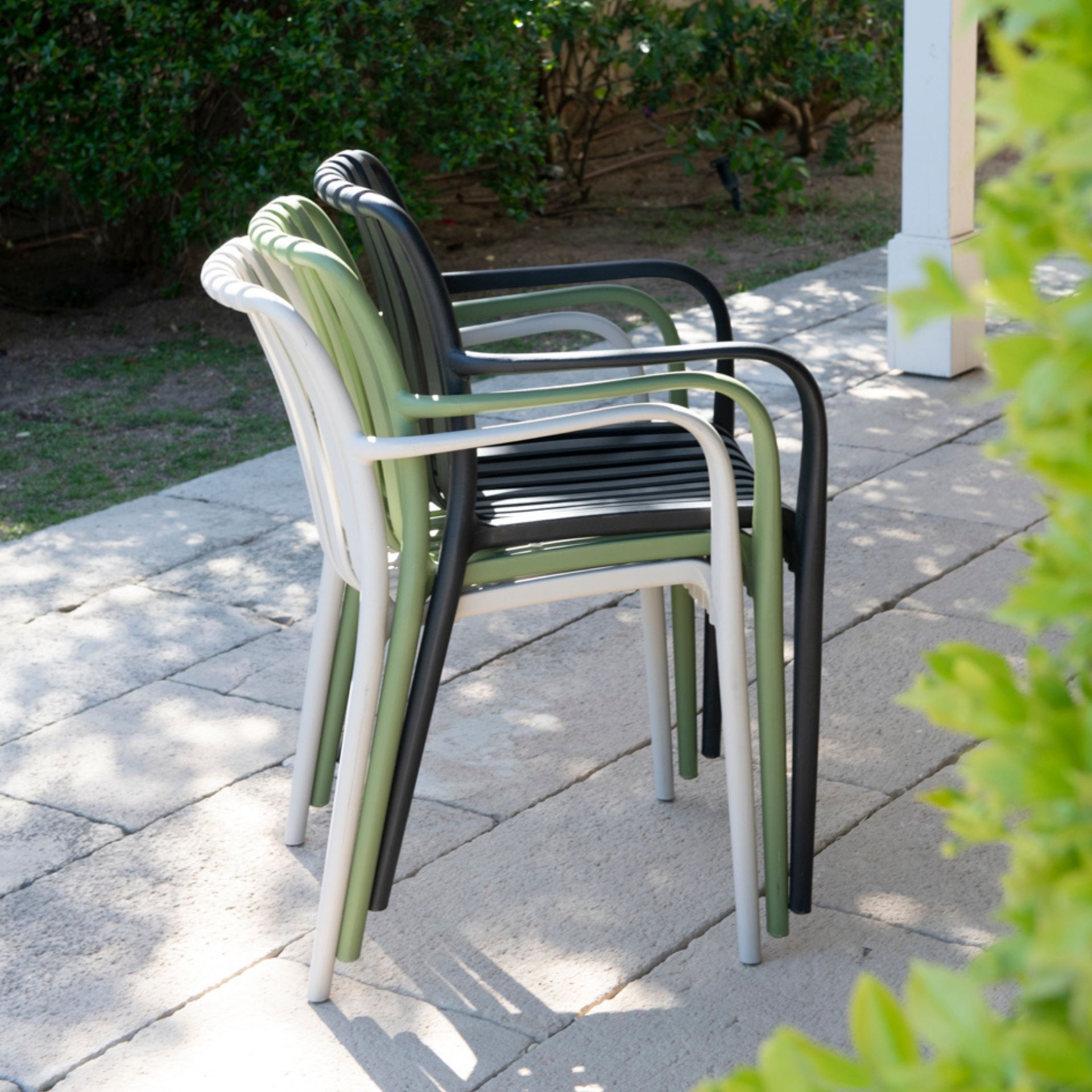 Silla de jardín verde Happel 55x81x57cm