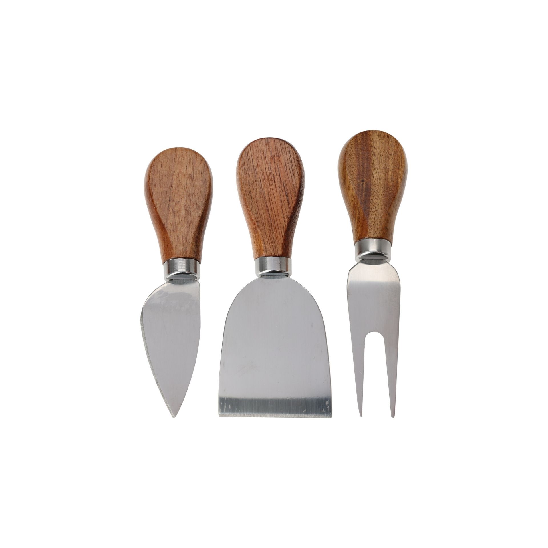 Tabla de quesos de madera de acacia con 3 utensilios