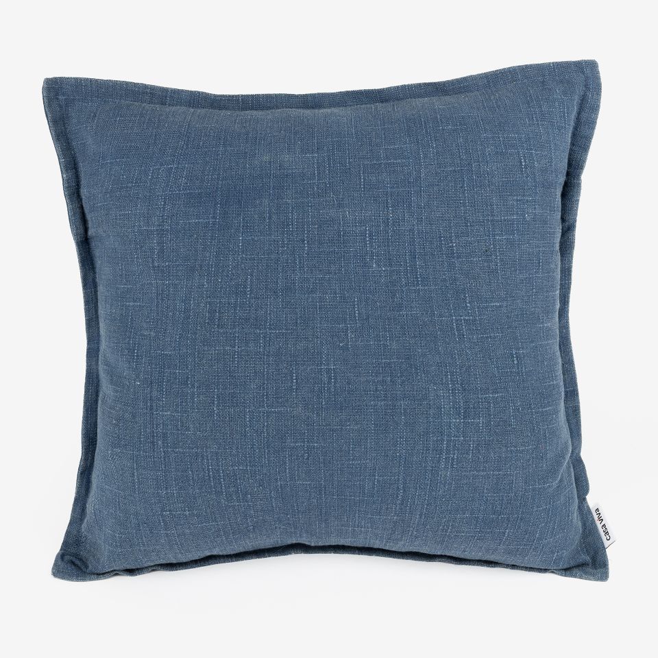 Funda de cojín de algodón azul Frida 45x45cm