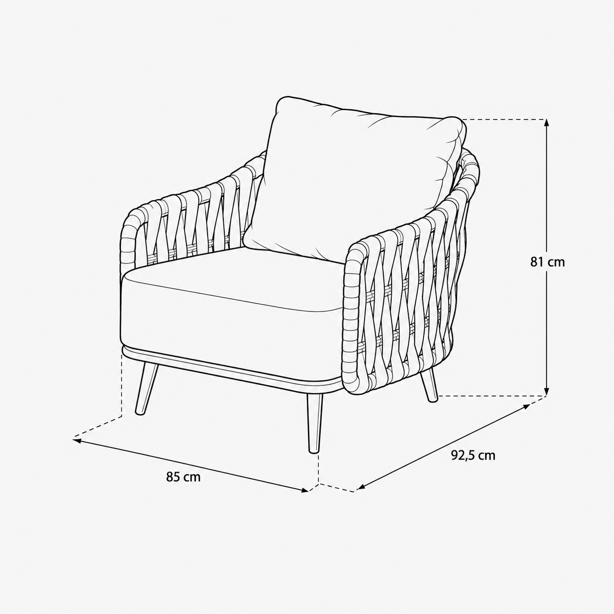 Set de jard&iacute;n de 4 piezas de aluminio Icaria