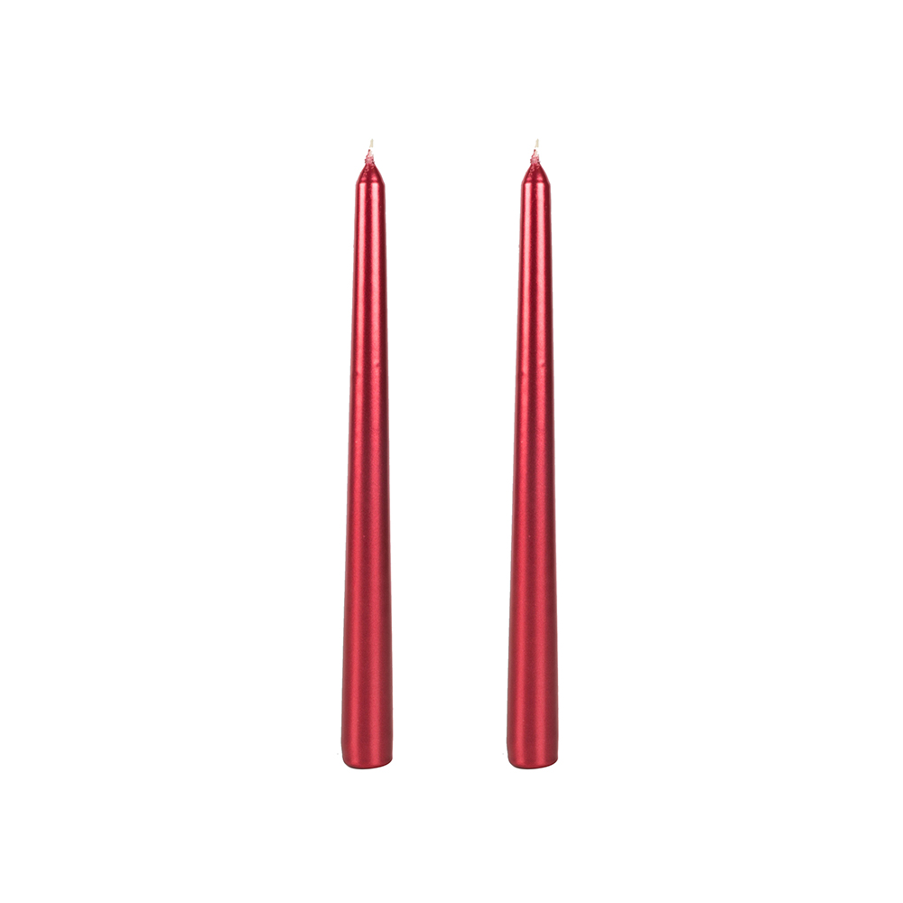 Set de 2 velas para candelabro rojo 25cm