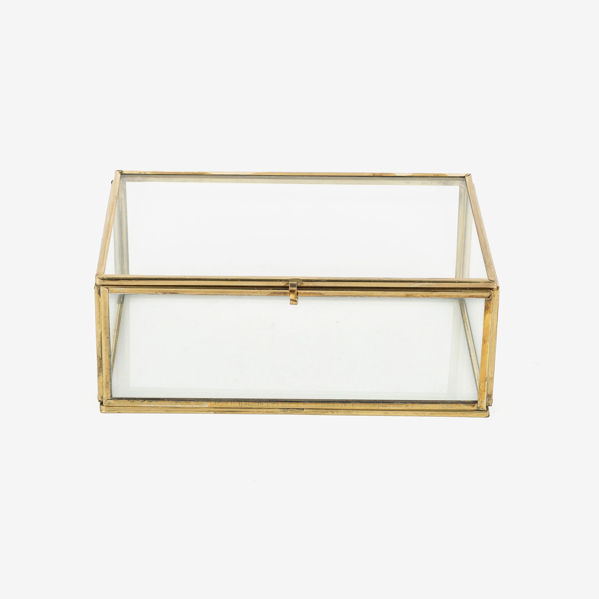 Joyero de cristal latón Antique 18x12,5x7cm