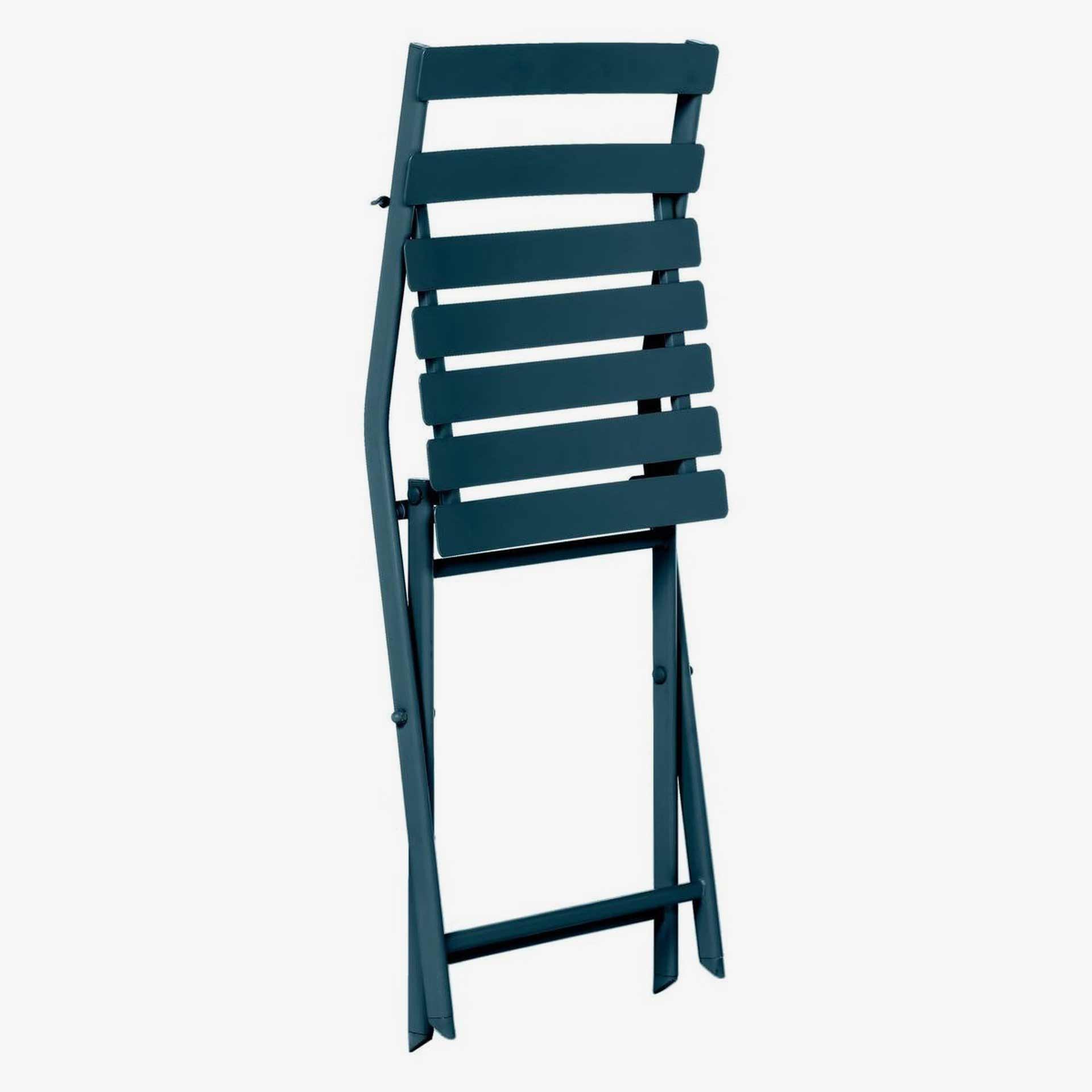 Silla de jard&iacute;n plegable de acero azul Dixie 42x51x81cm