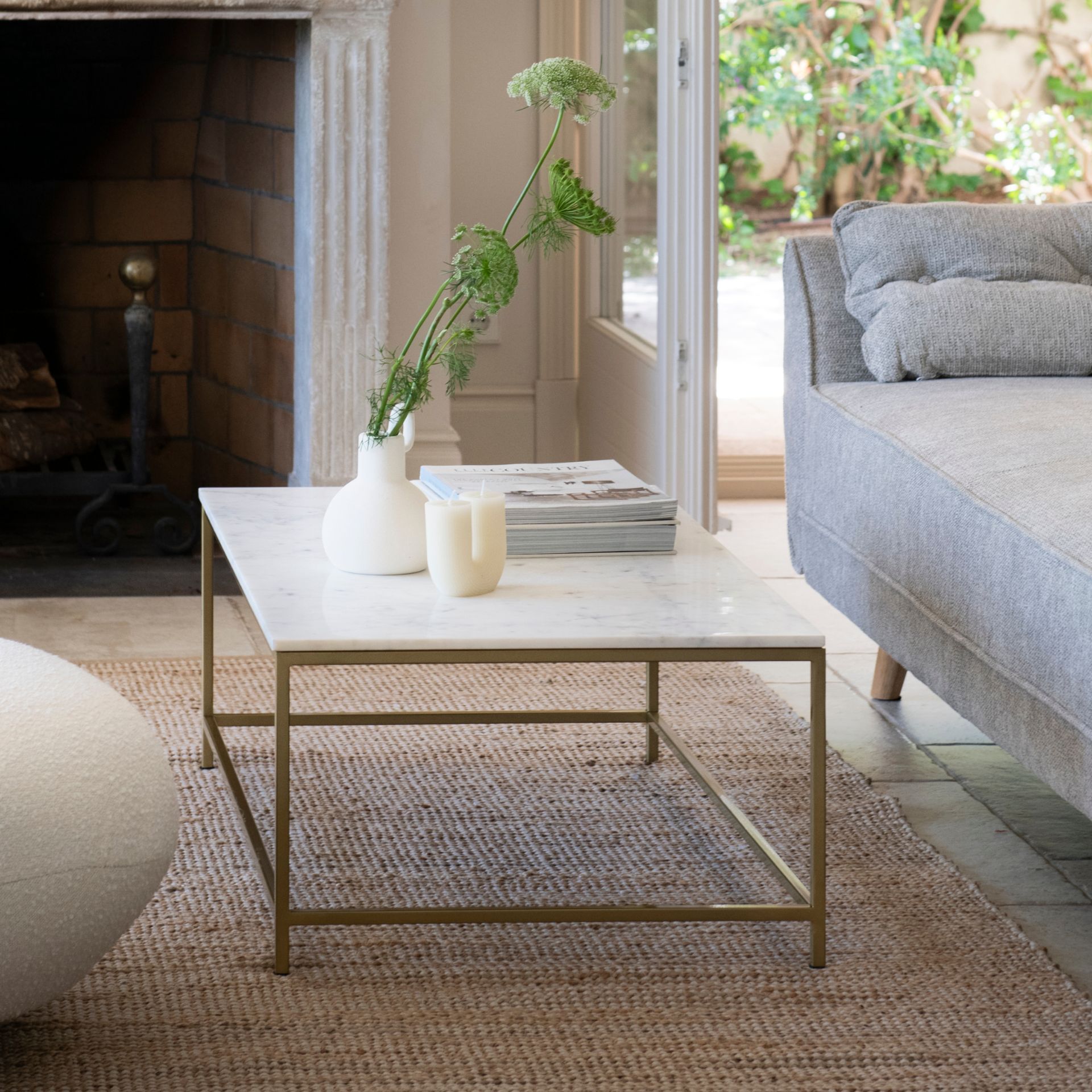 Mesa de centro de m&aacute;rmol 60x100x37,5cm