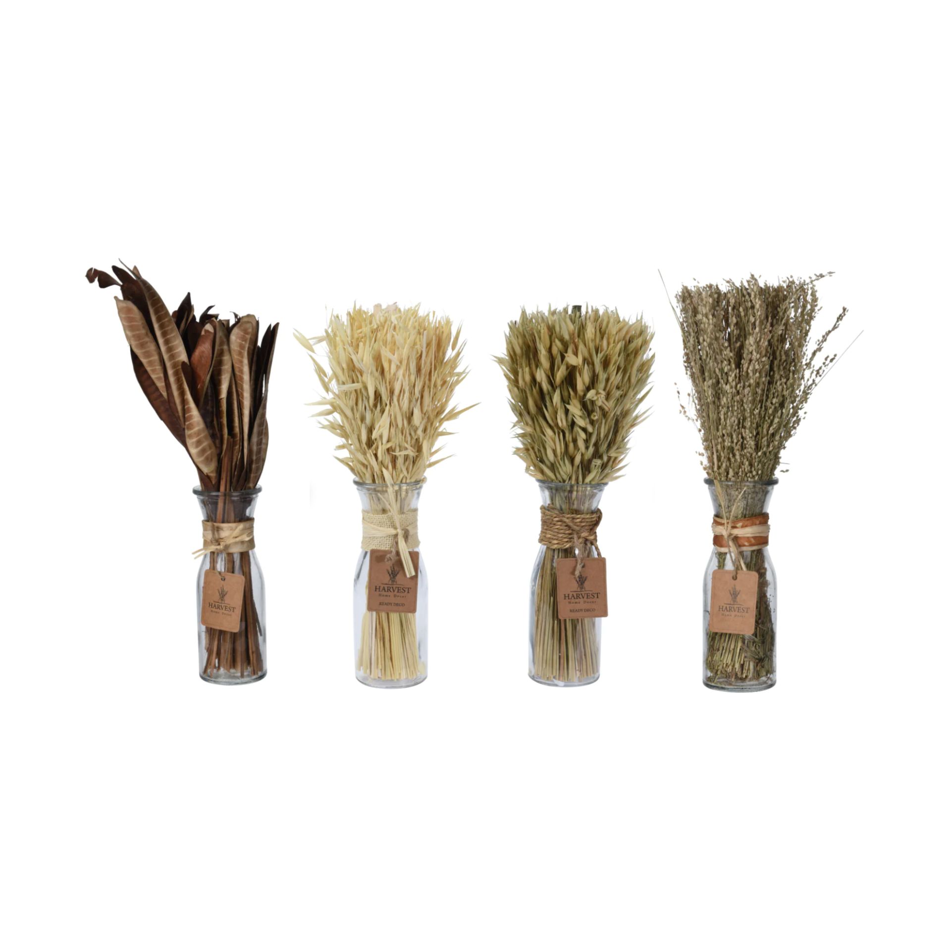 Jarr&oacute;n de cristal con hierba decorativa