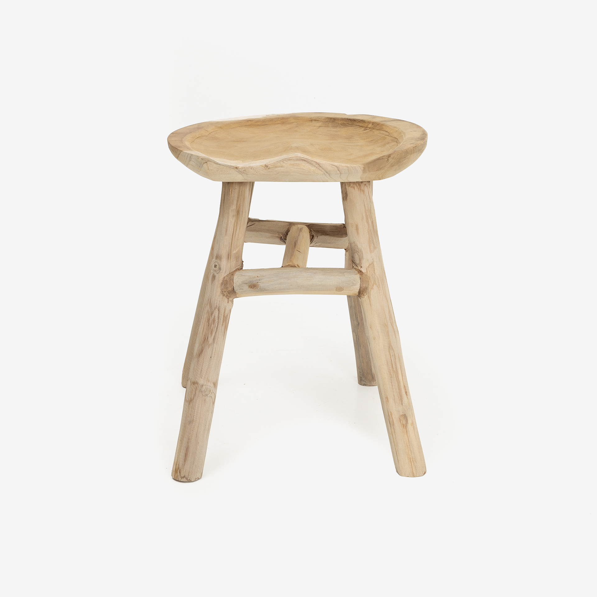 Taburete de madera de teca Ø33x42cm