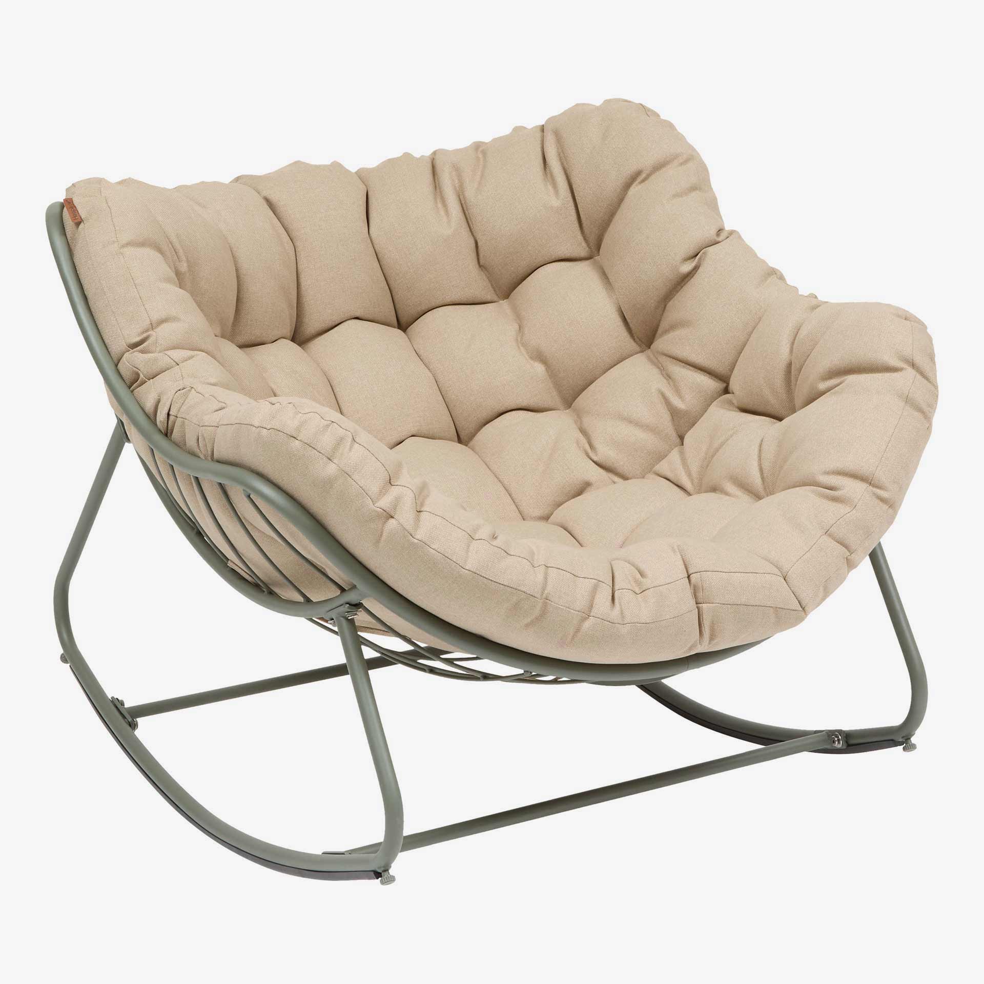 Mecedora de jard&iacute;n de acero verde Paolux 96x109x83cm