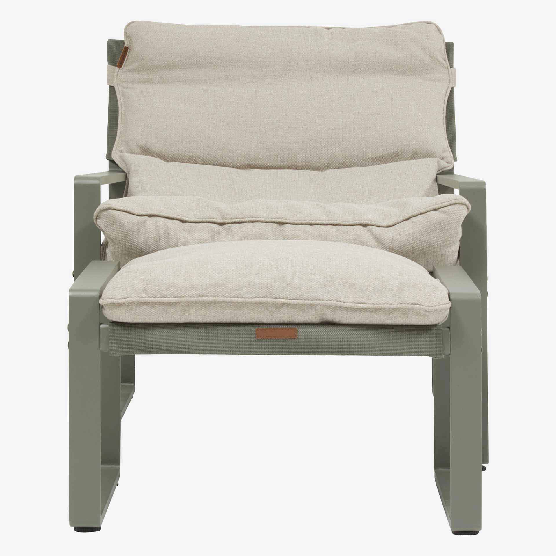 Sillon reclinable de jard&iacute;n de aluminio verde Lambor 151x69x73cm