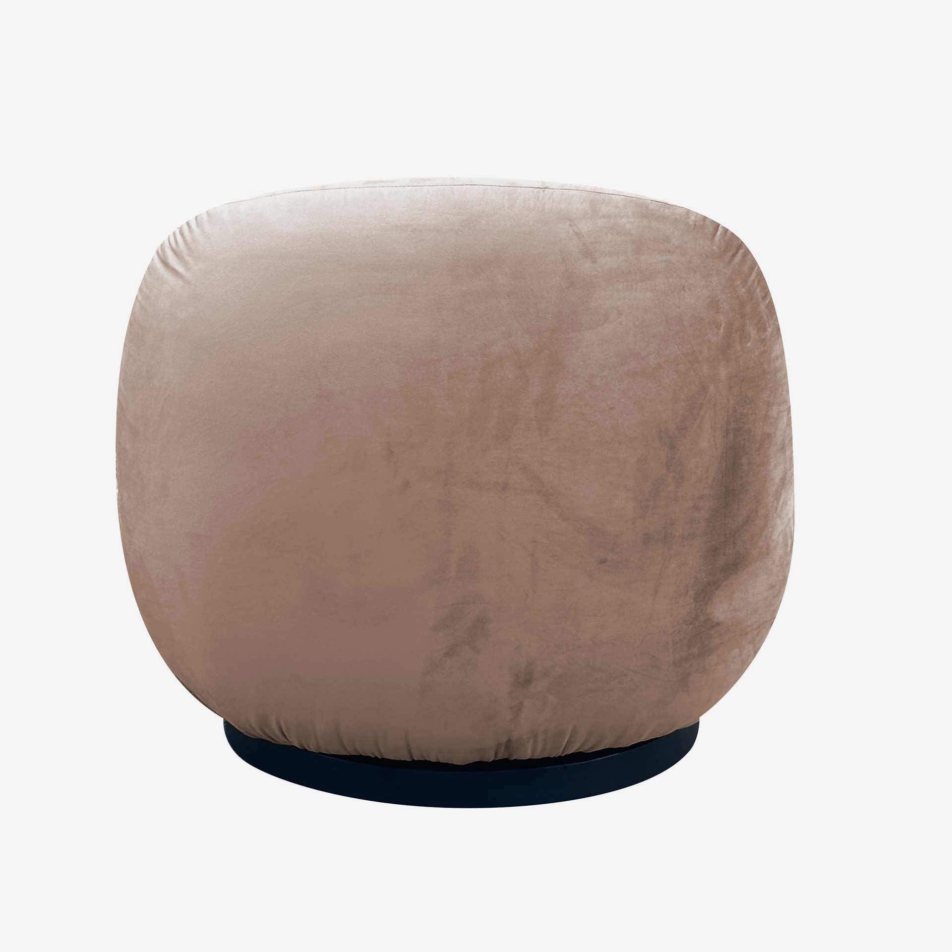 Butaca en terciopelo marr&oacute;n giratoria Pacha 81x95x71cm Clau&Chloe