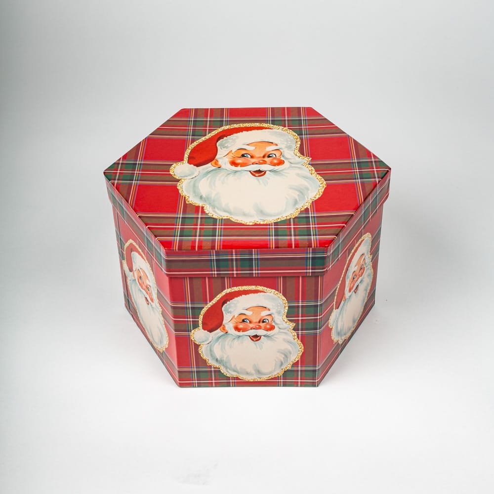 Set de 14 bolas decorativas tartán rojo 8cm