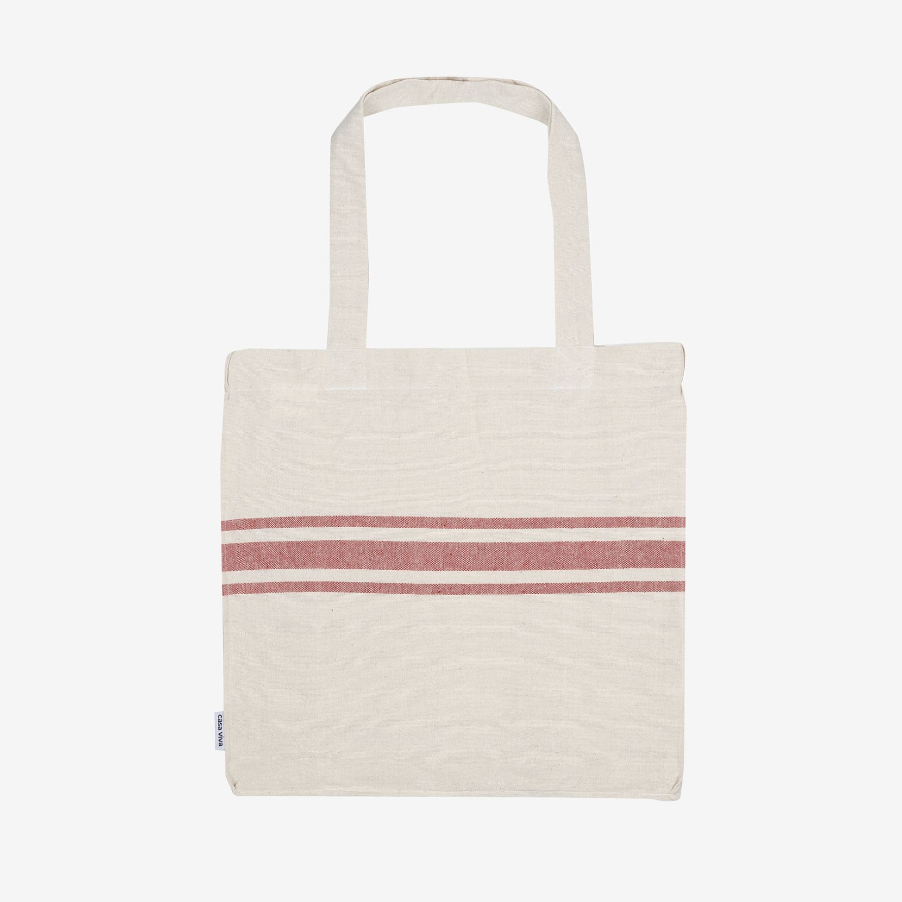 Bolso de algodón con rayas rojas Niza 45x45x15cm