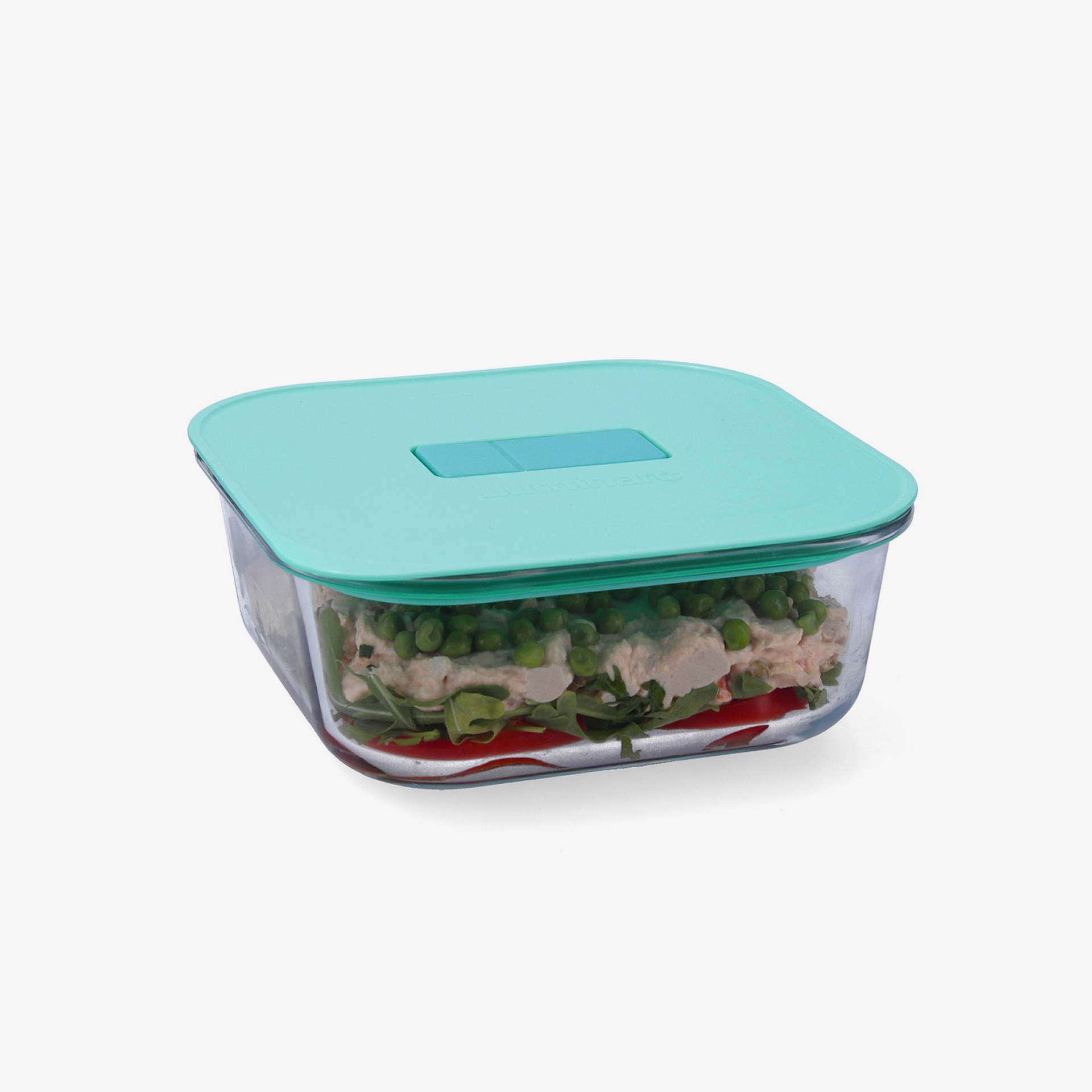 Recipiente herm&eacute;tico cuadrado verde de vidrio Joy 1,10L