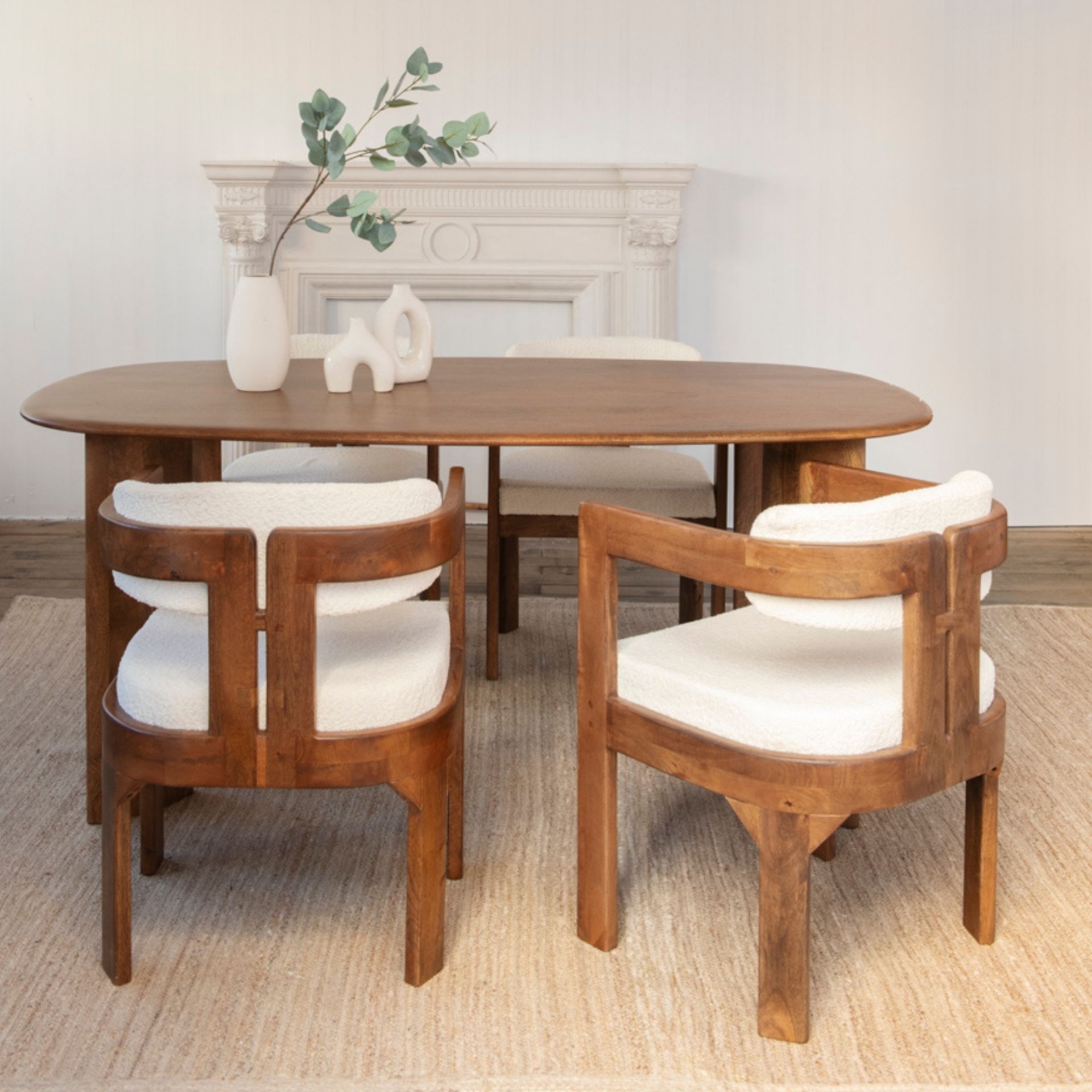 Silla de comedor de madera de mango Brislava 55x55x76cm Clau&Chloe