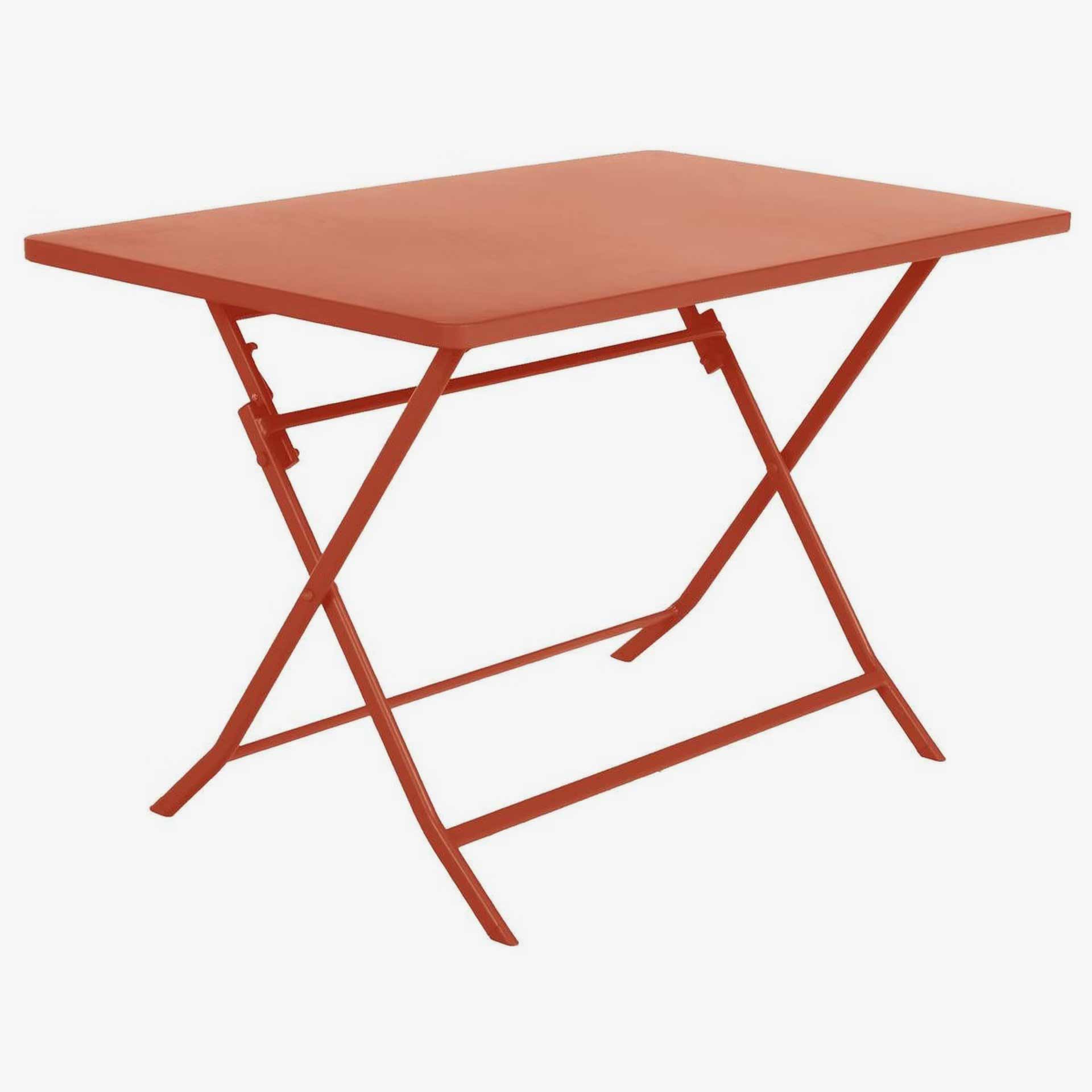 Mesa de jard&iacute;n plegable de acero &aacute;mbar Dixie 110x70x71cm